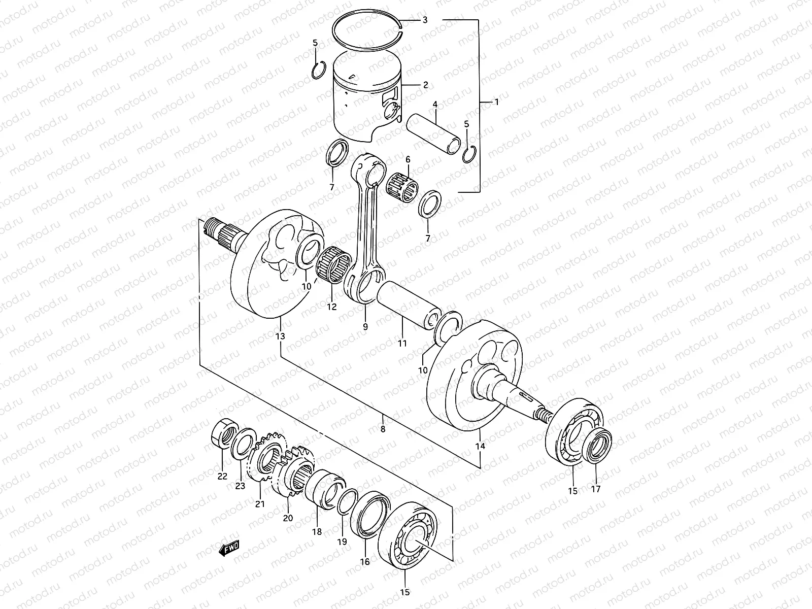5 - CRANKSHAFT (MODEL K)