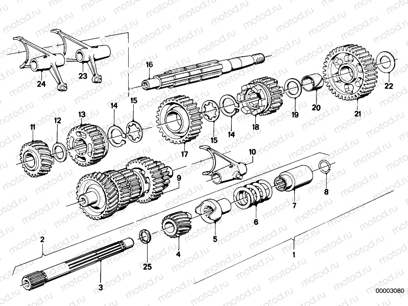 5-speed sports gearbox parts