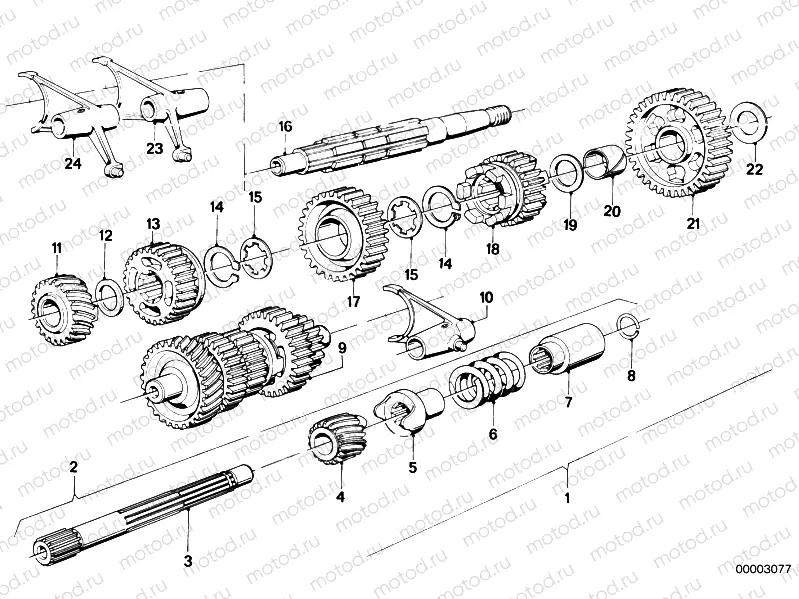 5-speed sports gearbox parts