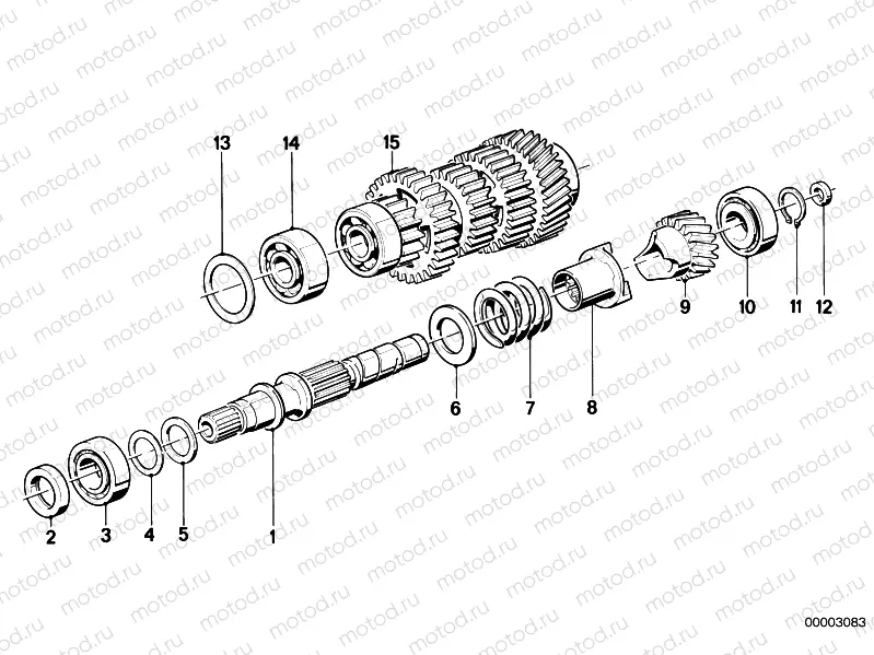 5 speed transmission-drive shaft