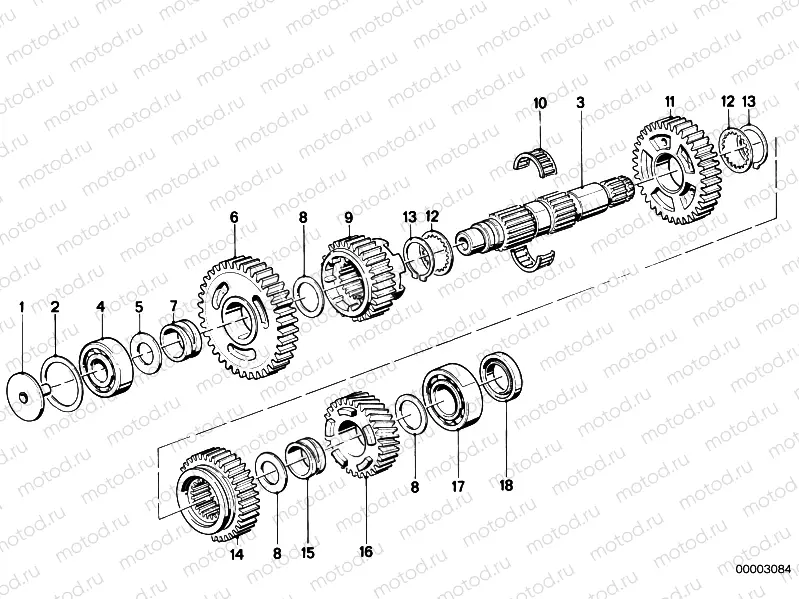 5 speed transmission-output shaft