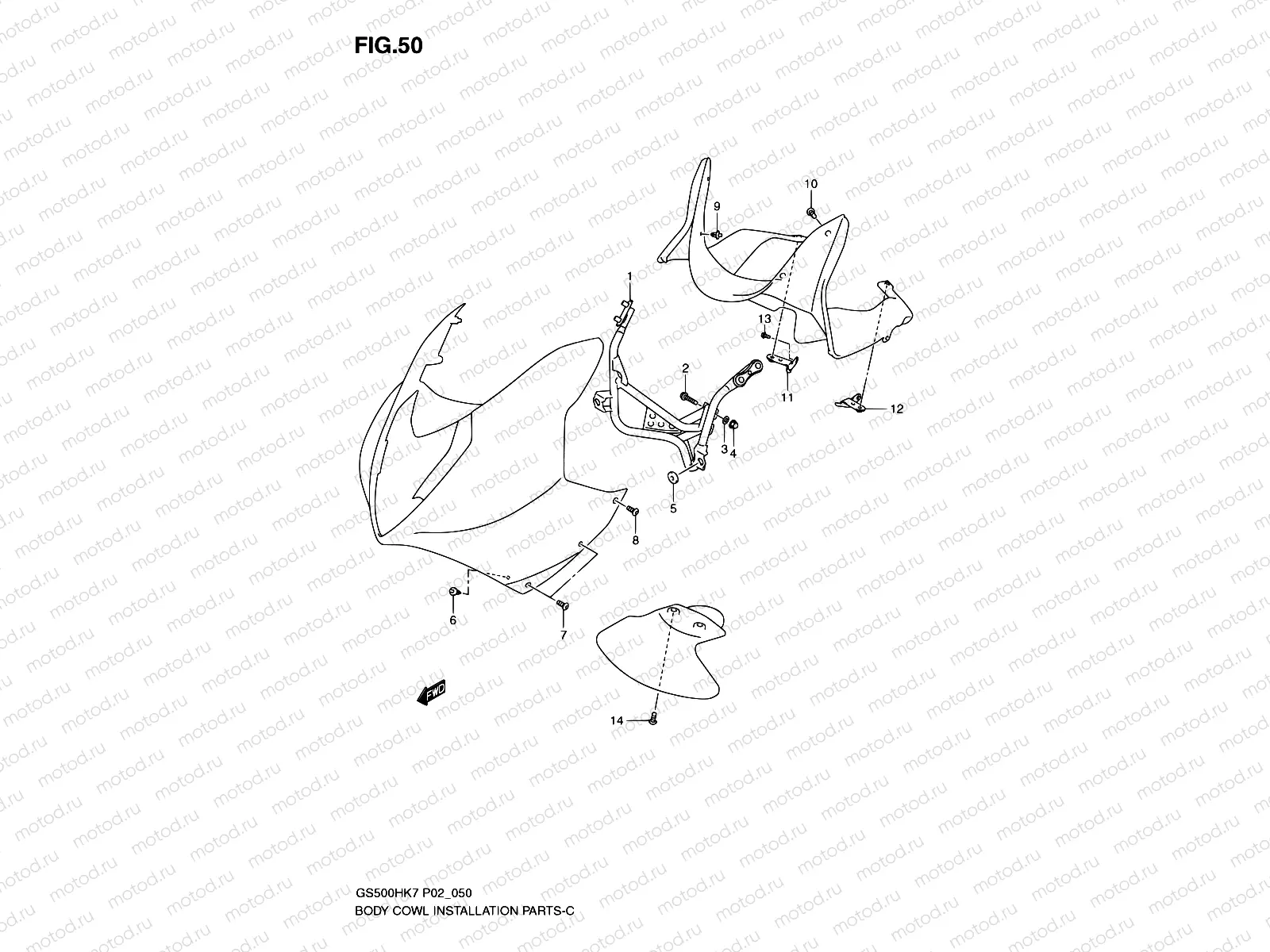 50 - BODY CWL INSTALLATION PARTS  (WITH COWLING)