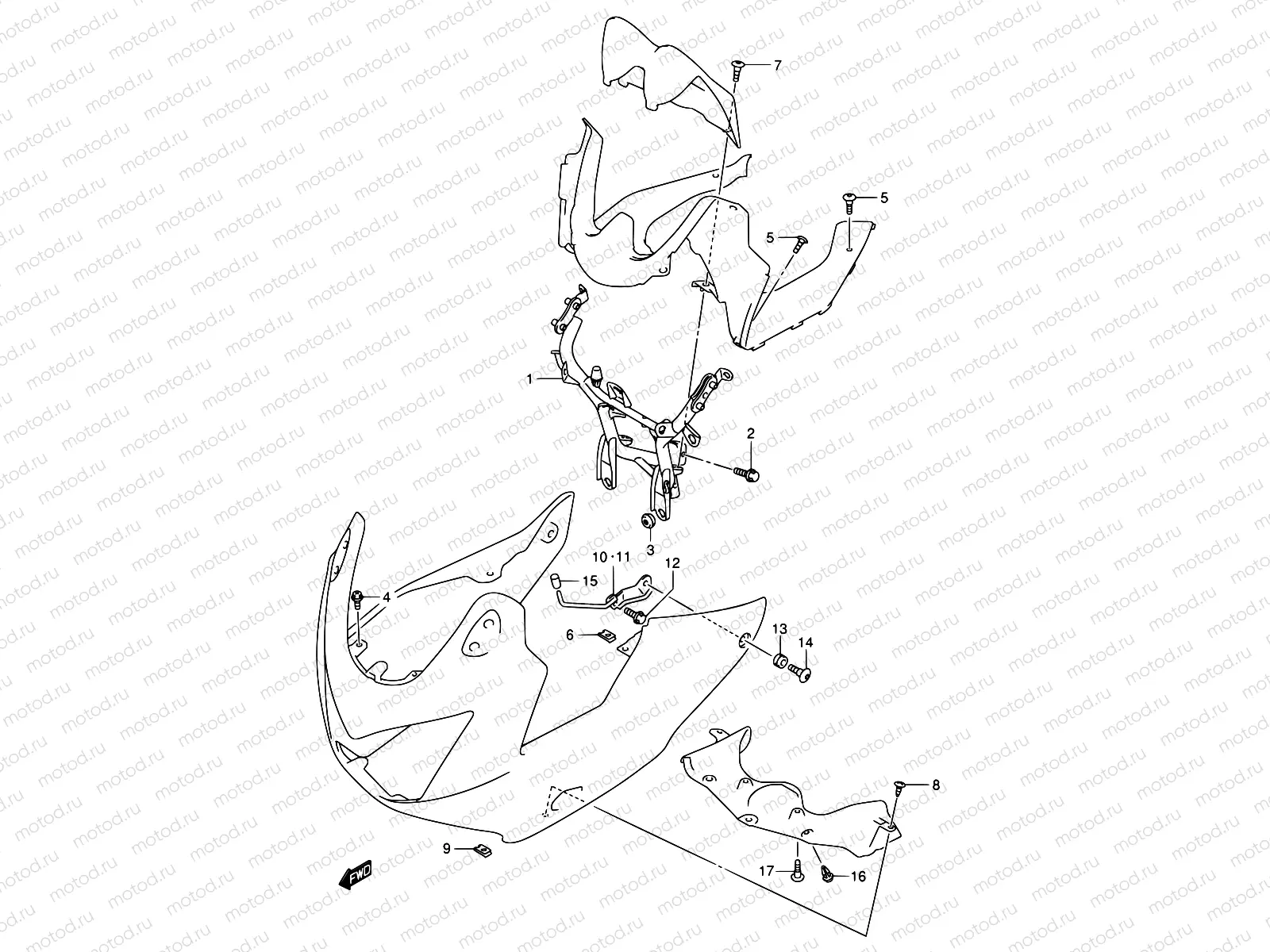 50 - COWLING INSTALLATION PARTS (GSF650S/SA)