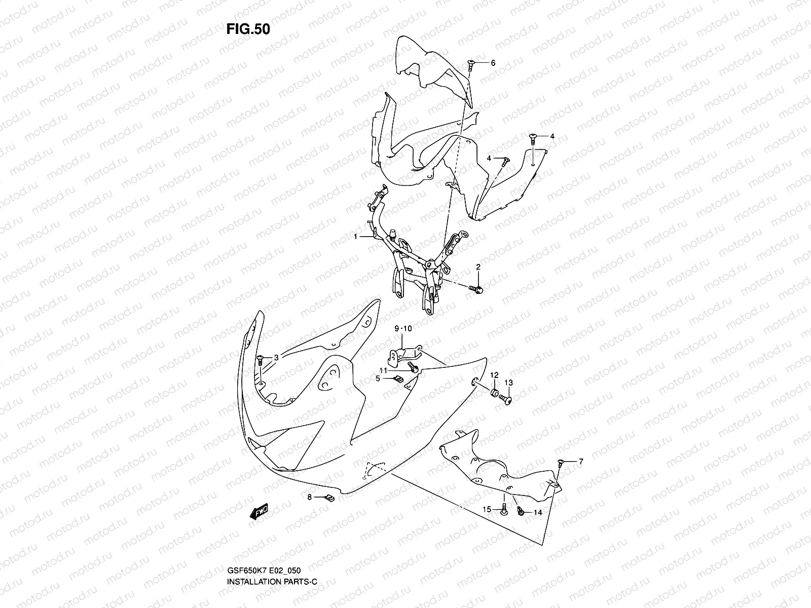 50 - COWLING INSTALLATION PARTS (GSF650S/SU/SA/SUA)