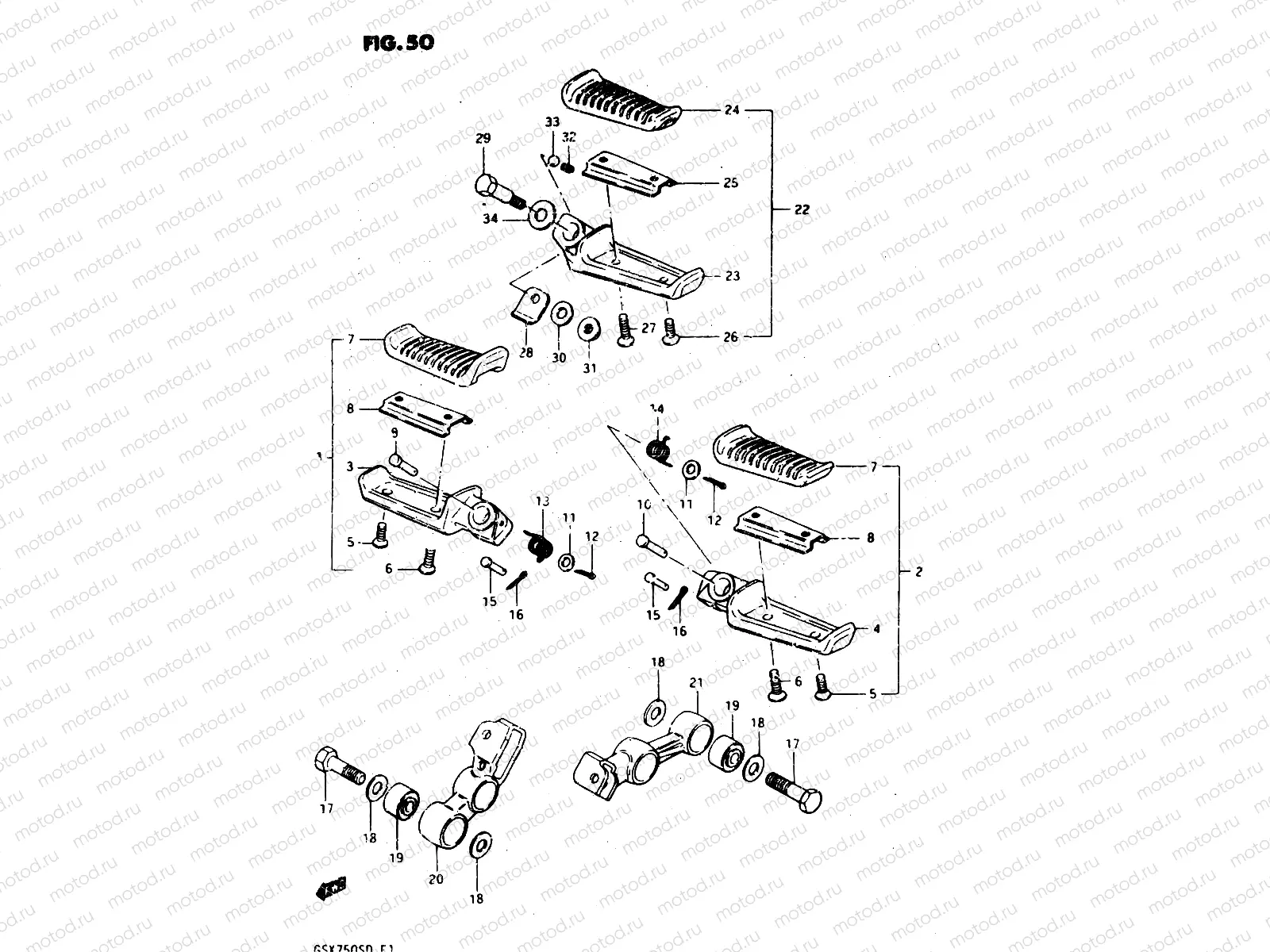 50 - FOOTREST (MODEL D)