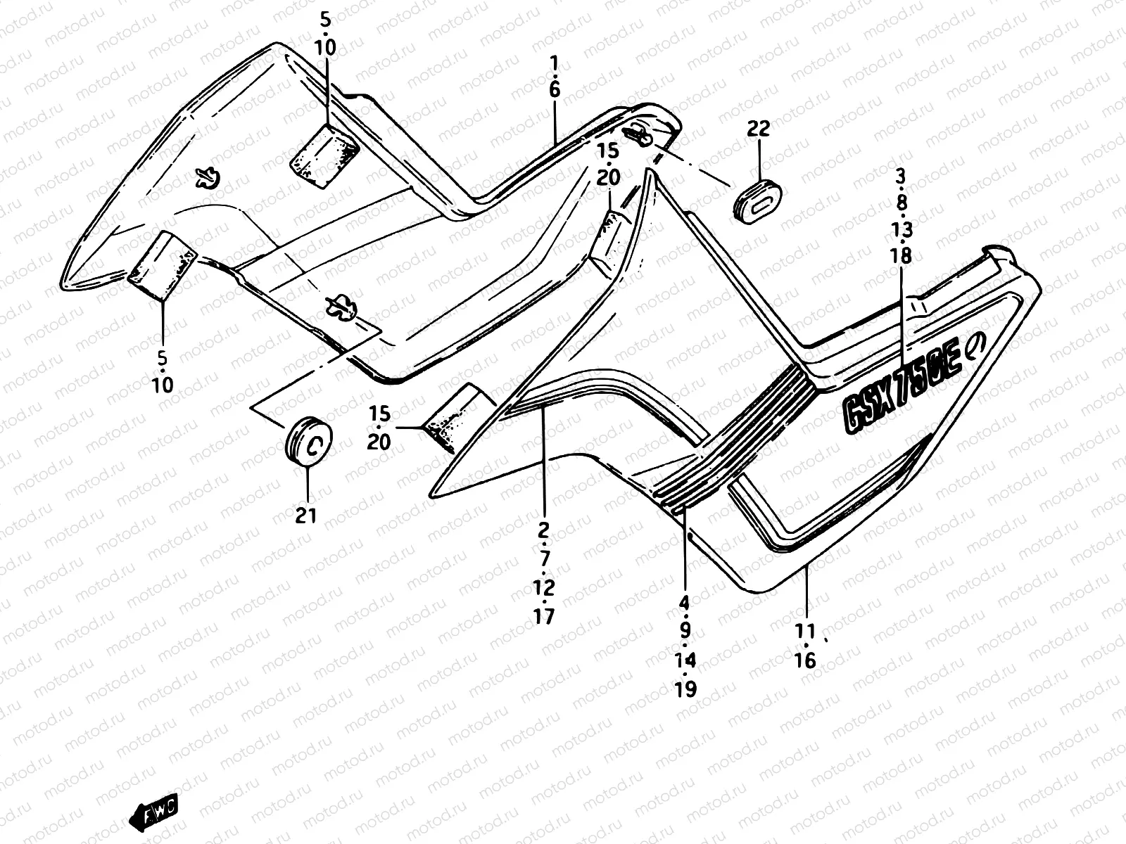 50 - FRAME COVER (GSX750EE)