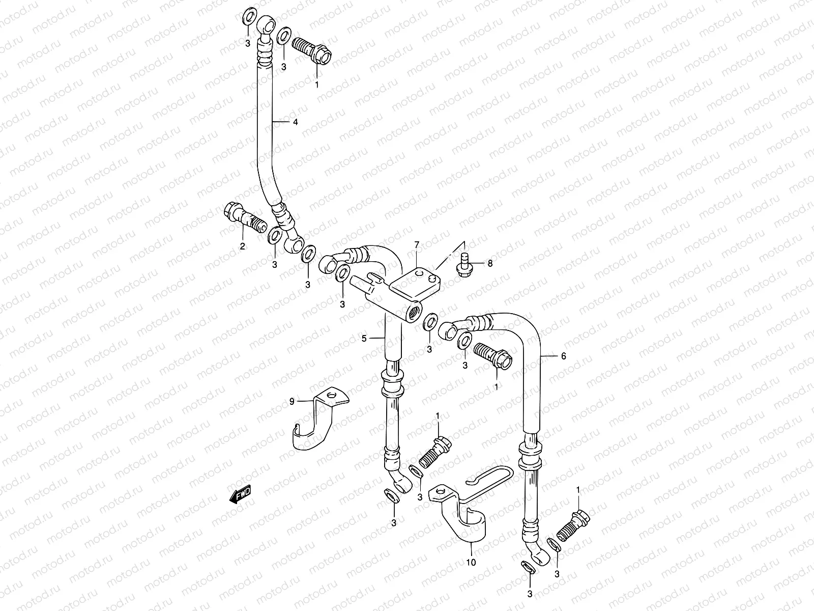 50 - FRONT BRAKE HOSE (GSF1200ST/SV/SW/SX/SY)
