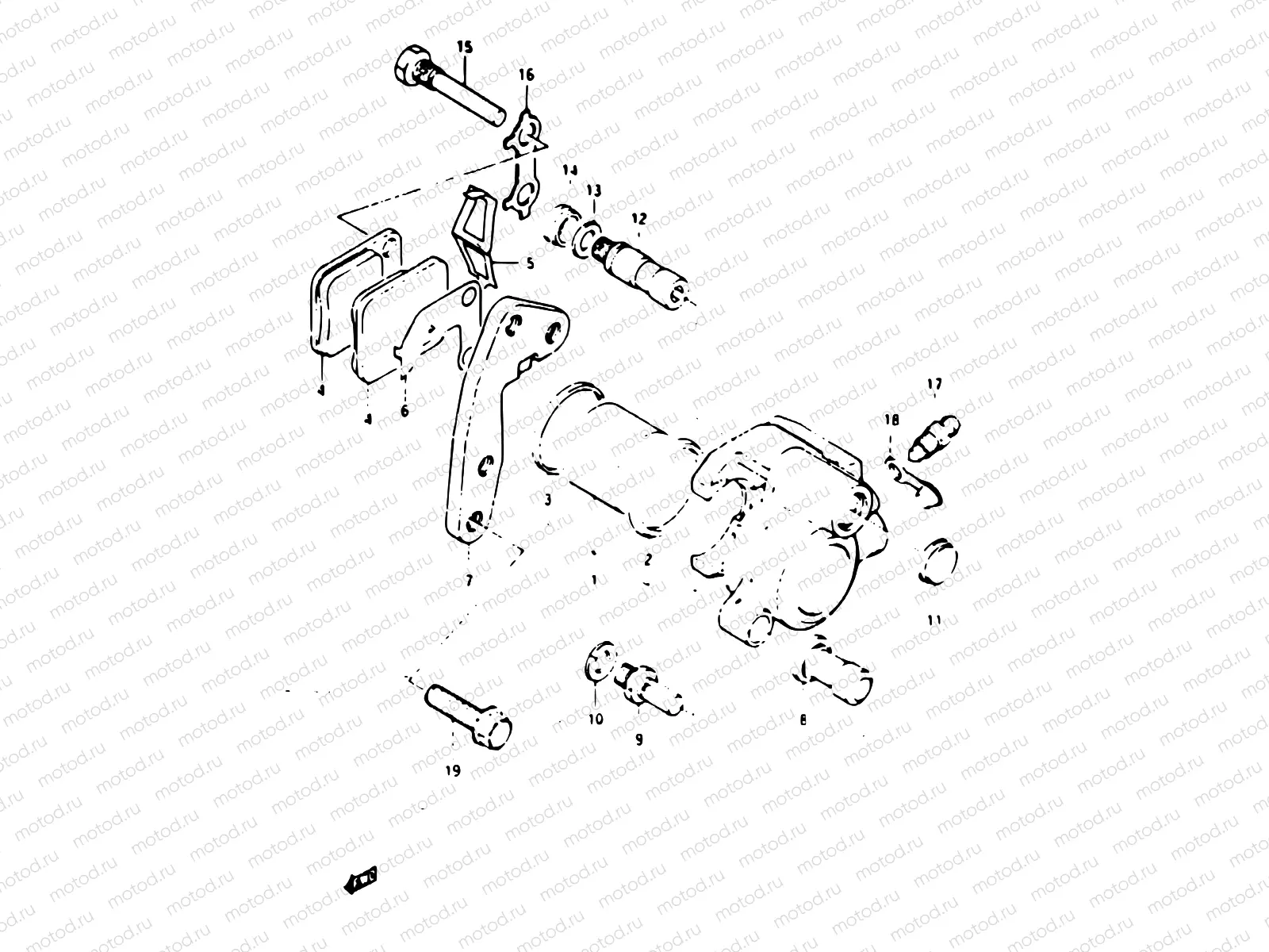 50 - FRONT CALIPERS (MODEL E E18 F.NO.106210-/MODEL F/G)