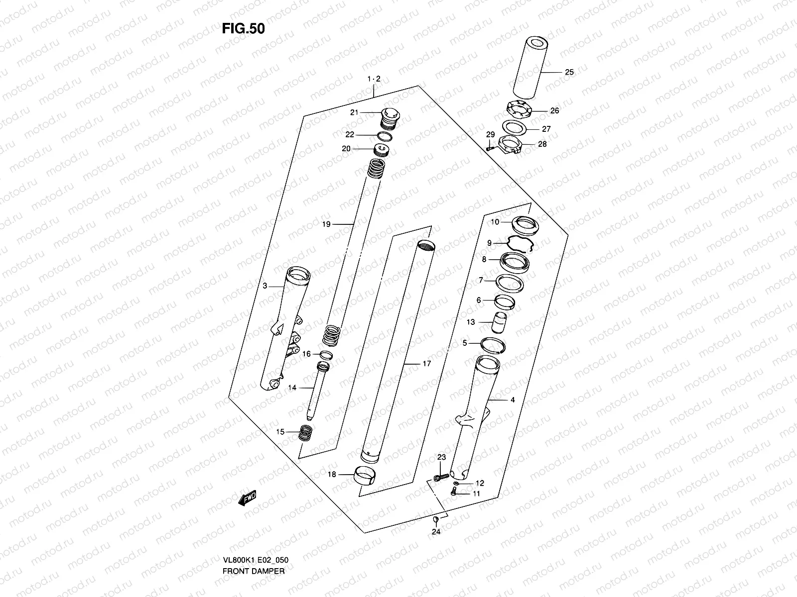 50 - FRONT DAMPER (MODEL K1/K2/K3/K4)