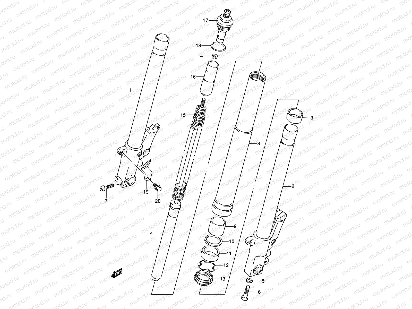 50 - FRONT DAMPER (MODEL P/R)