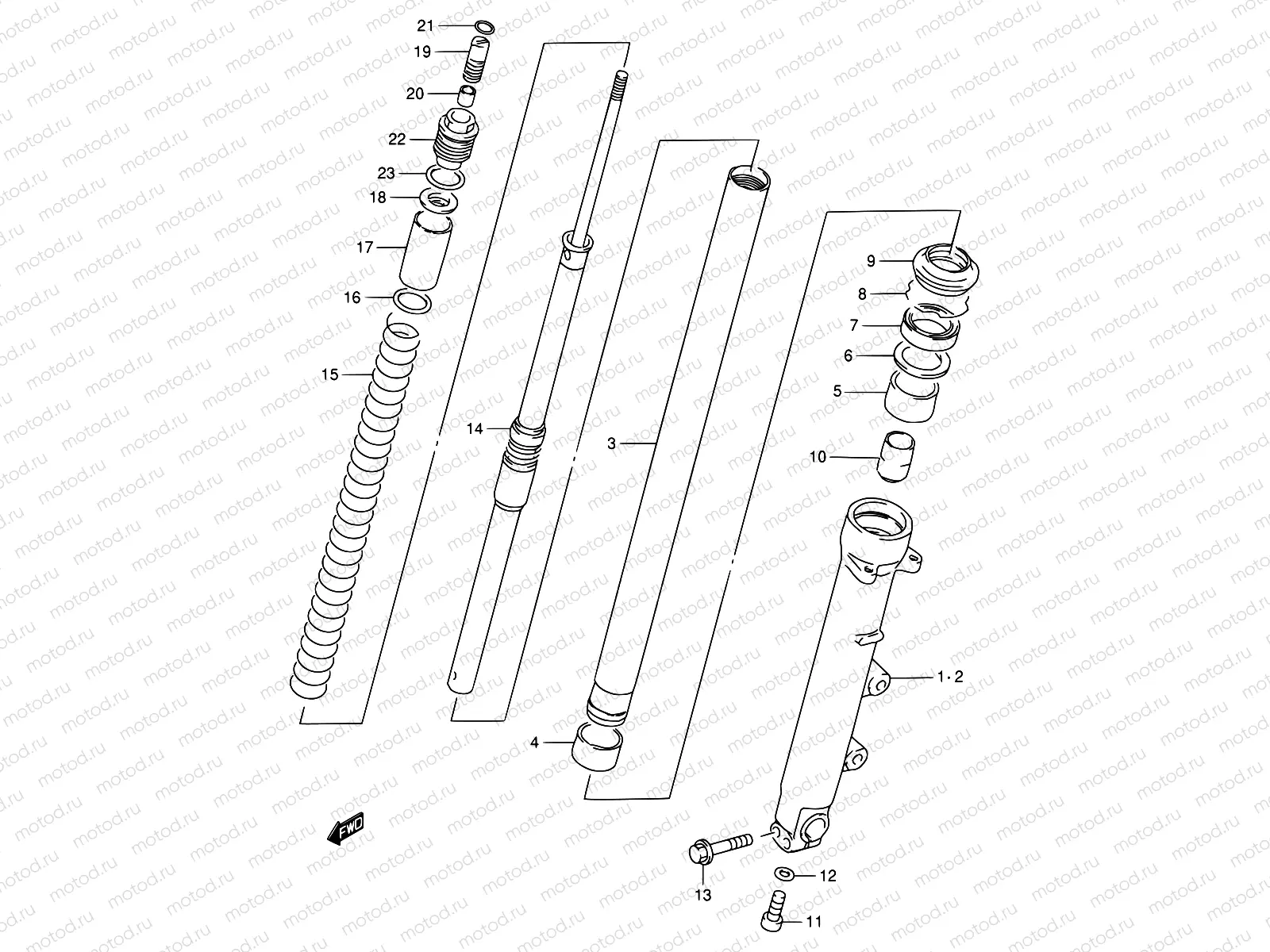 50 - FRONT DAMPER (RF900RR/RS)