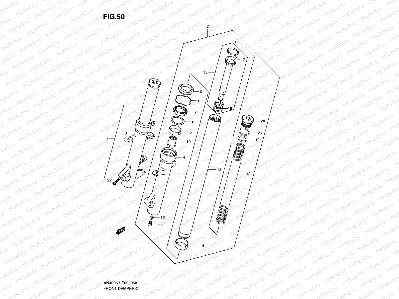 50 - FRONT FORK DAMPER (AN400K7/ZK7/K8/ZK8/K9/L0)