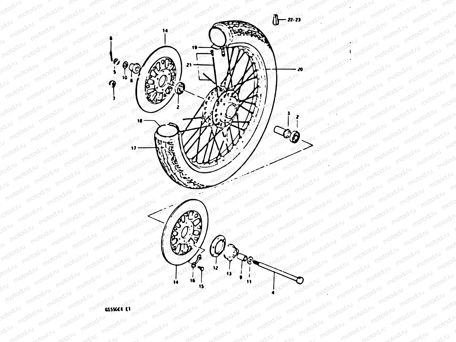 50 - FRONT WHEEL (GS550X)