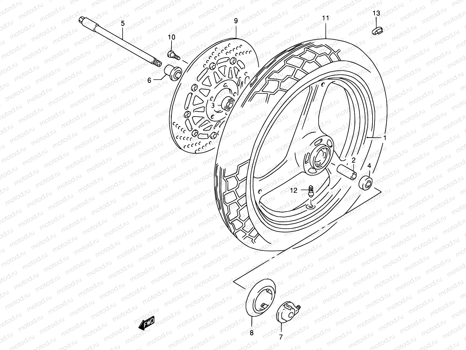 50 - FRONT WHEEL (SEE NOTE)