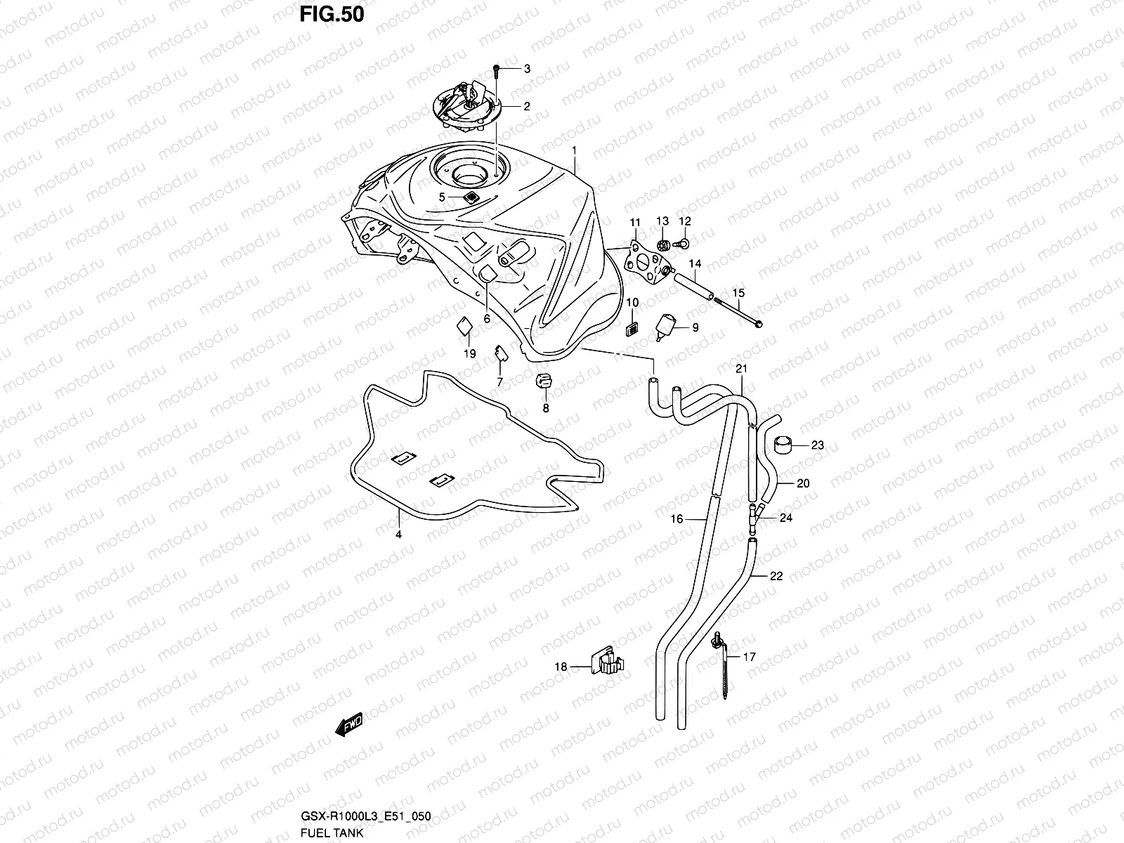 50 - FUEL TANK (GSX-R1000L3 E51)