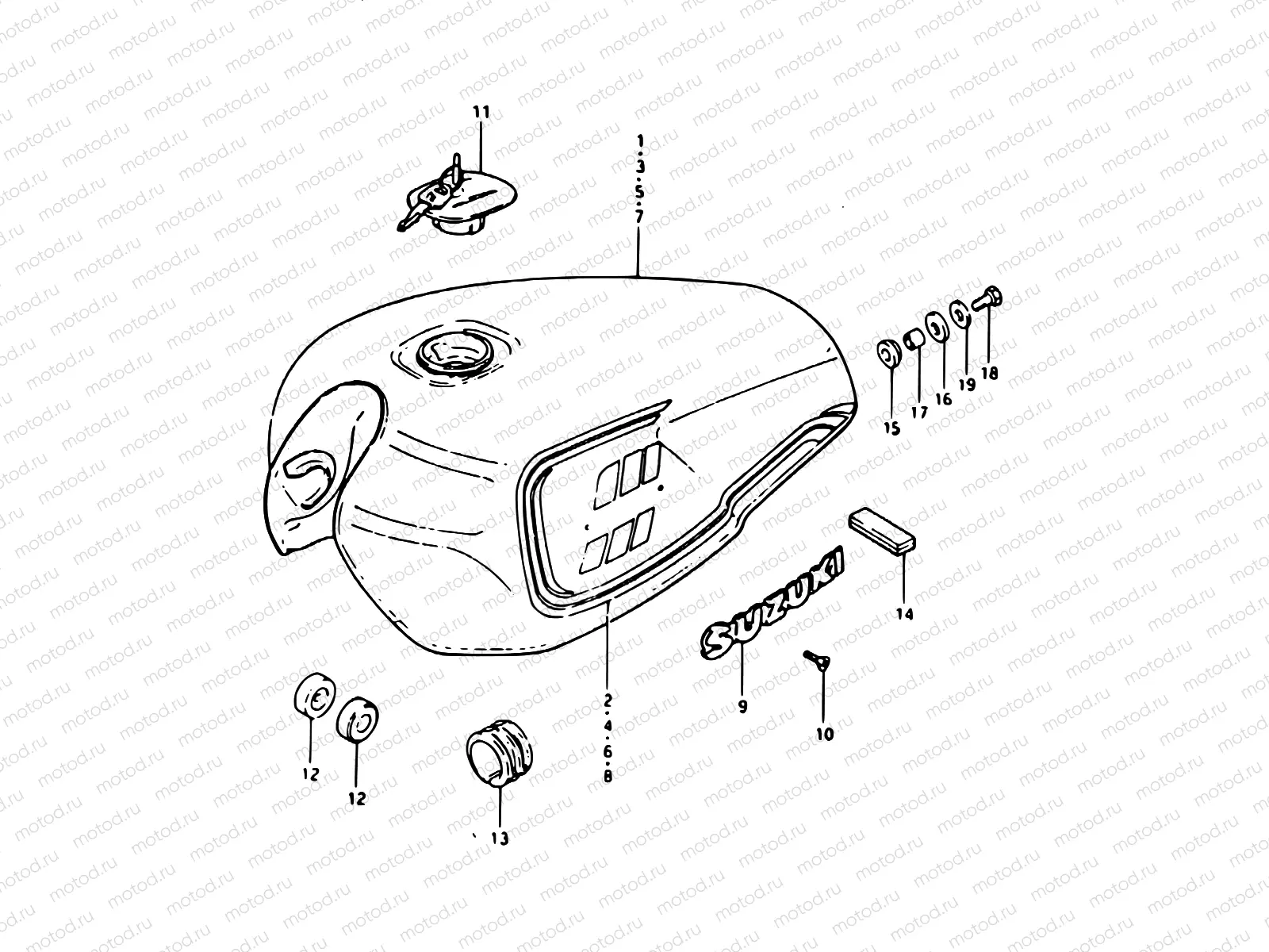 50 - FUEL TANK (GSX1100X/EX : 24L)