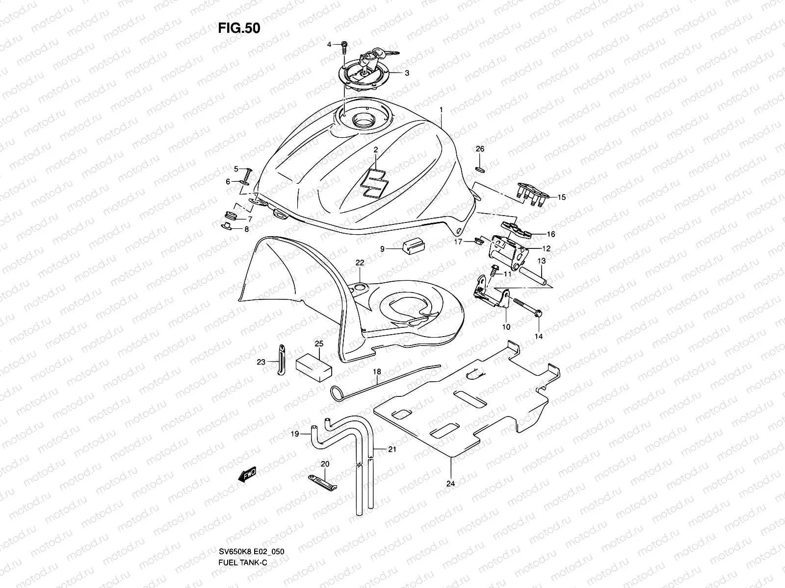 50 - FUEL TANK (MODEL K8)