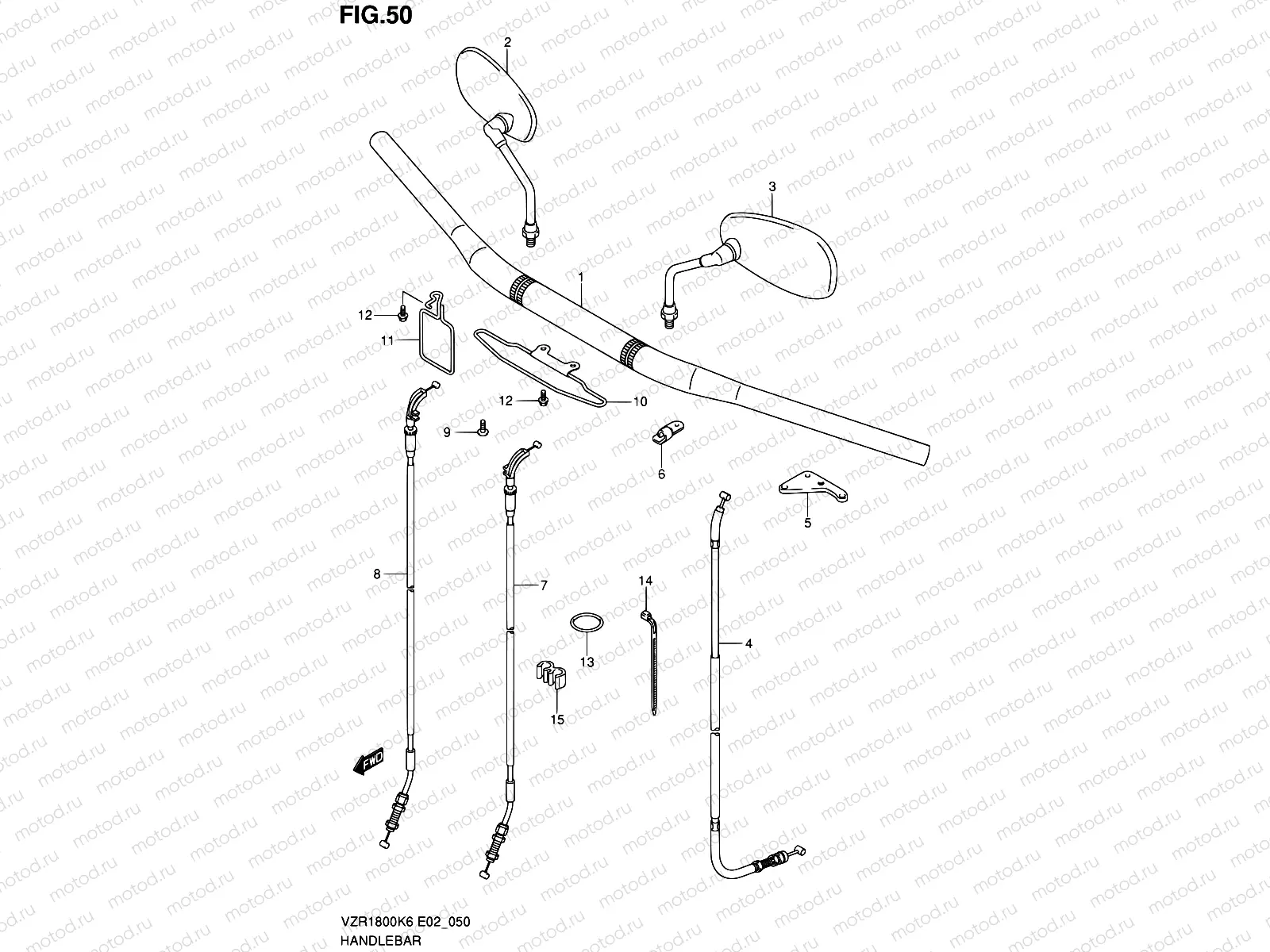 50 - HANDLEBAR (MODEL K6/K7/K8)