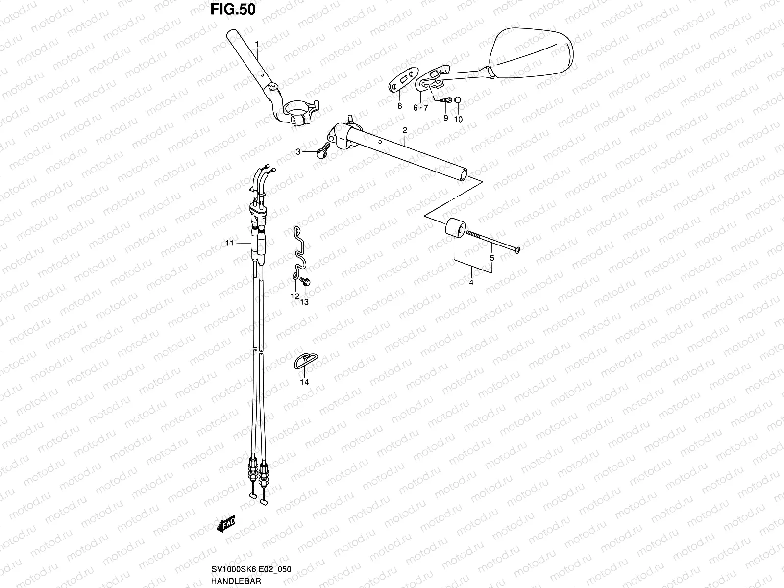 50 - HANDLEBAR (SV1000S/S1/S2)