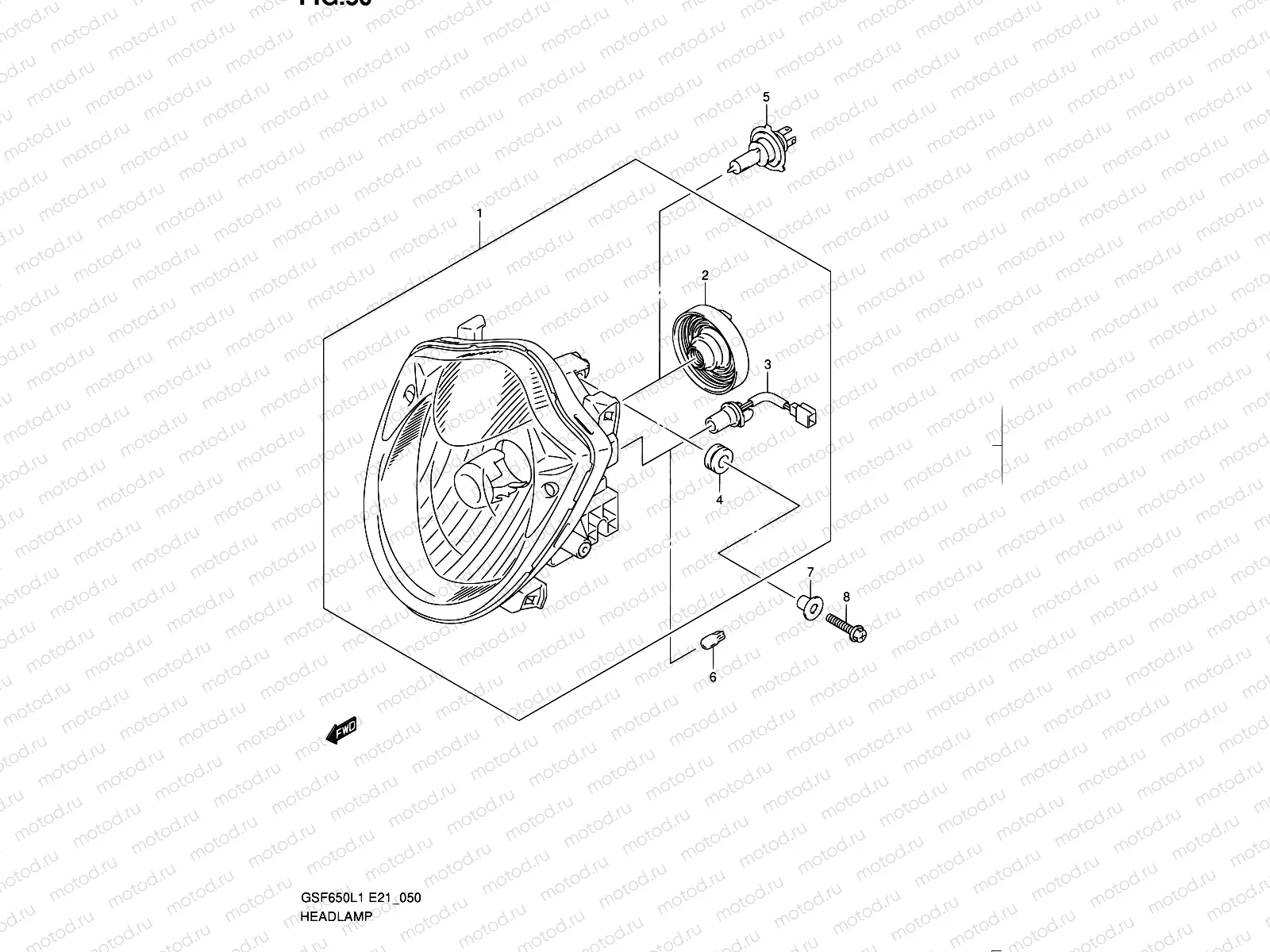 50 - HEADLAMP (GSF650L1 E21)