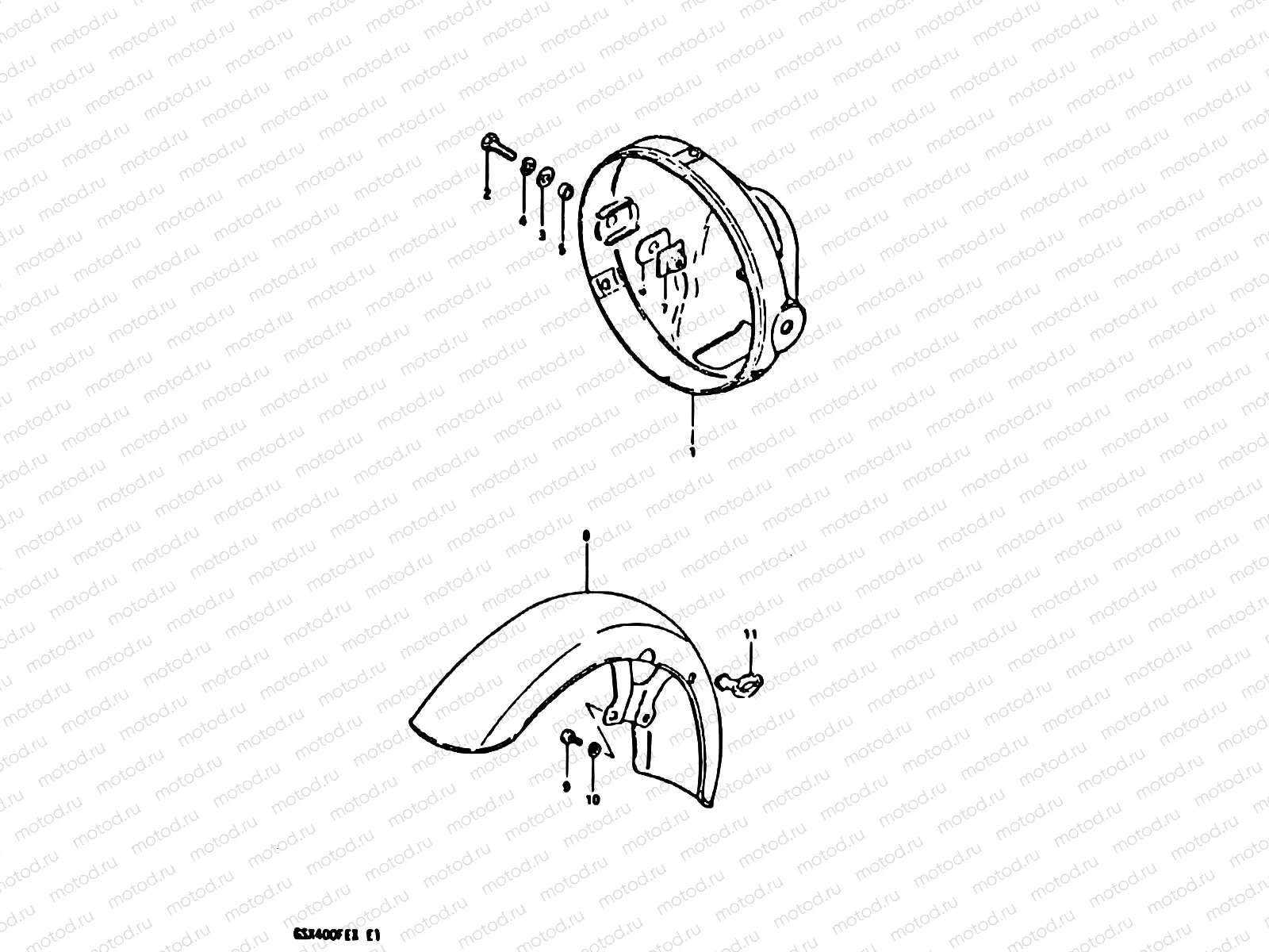 50 - MEADLAMP HOUSING - FRONT FENDER