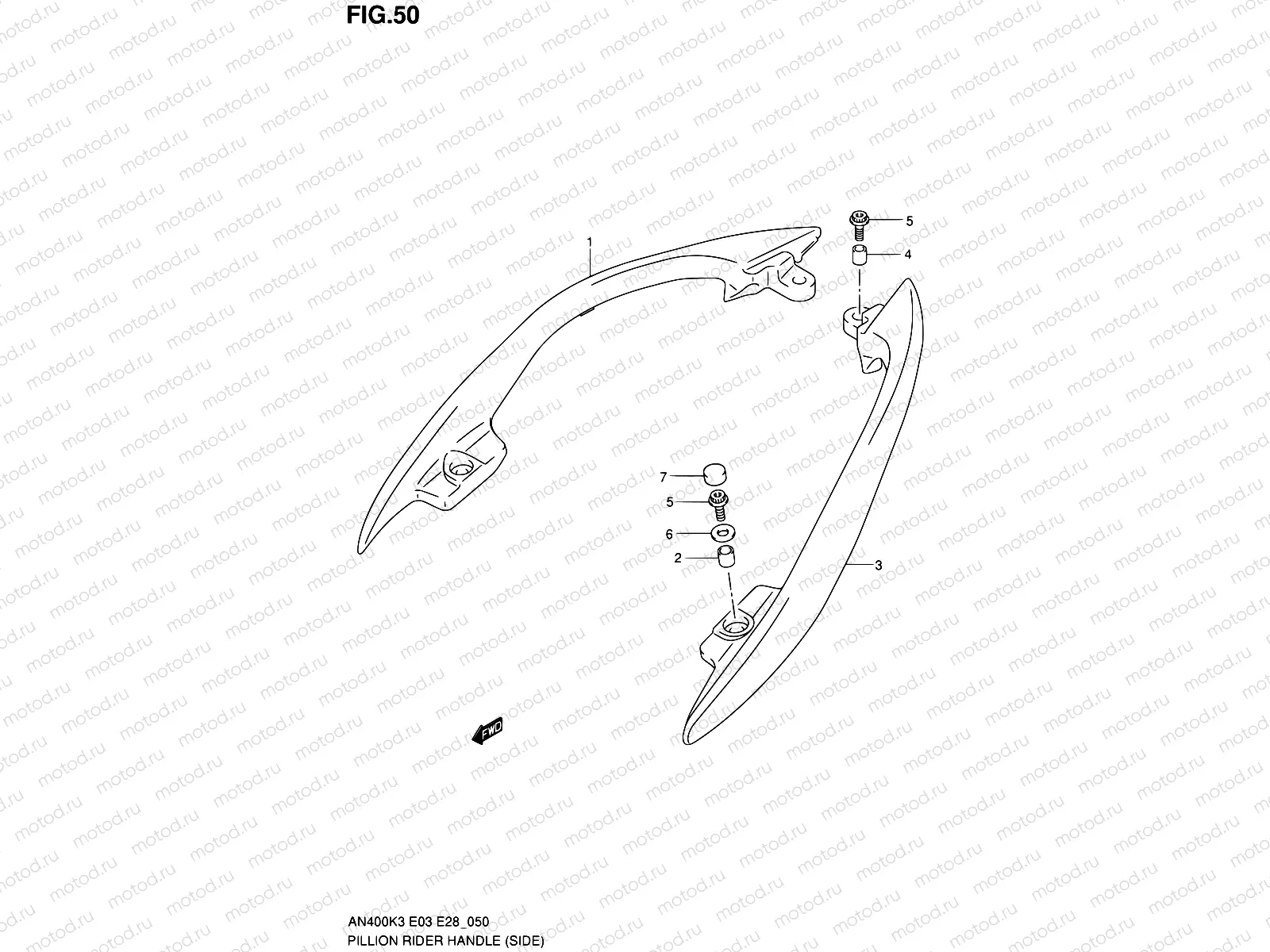 50 - PILLION RIDER HANDLE (SIDE)(MODEL K3)