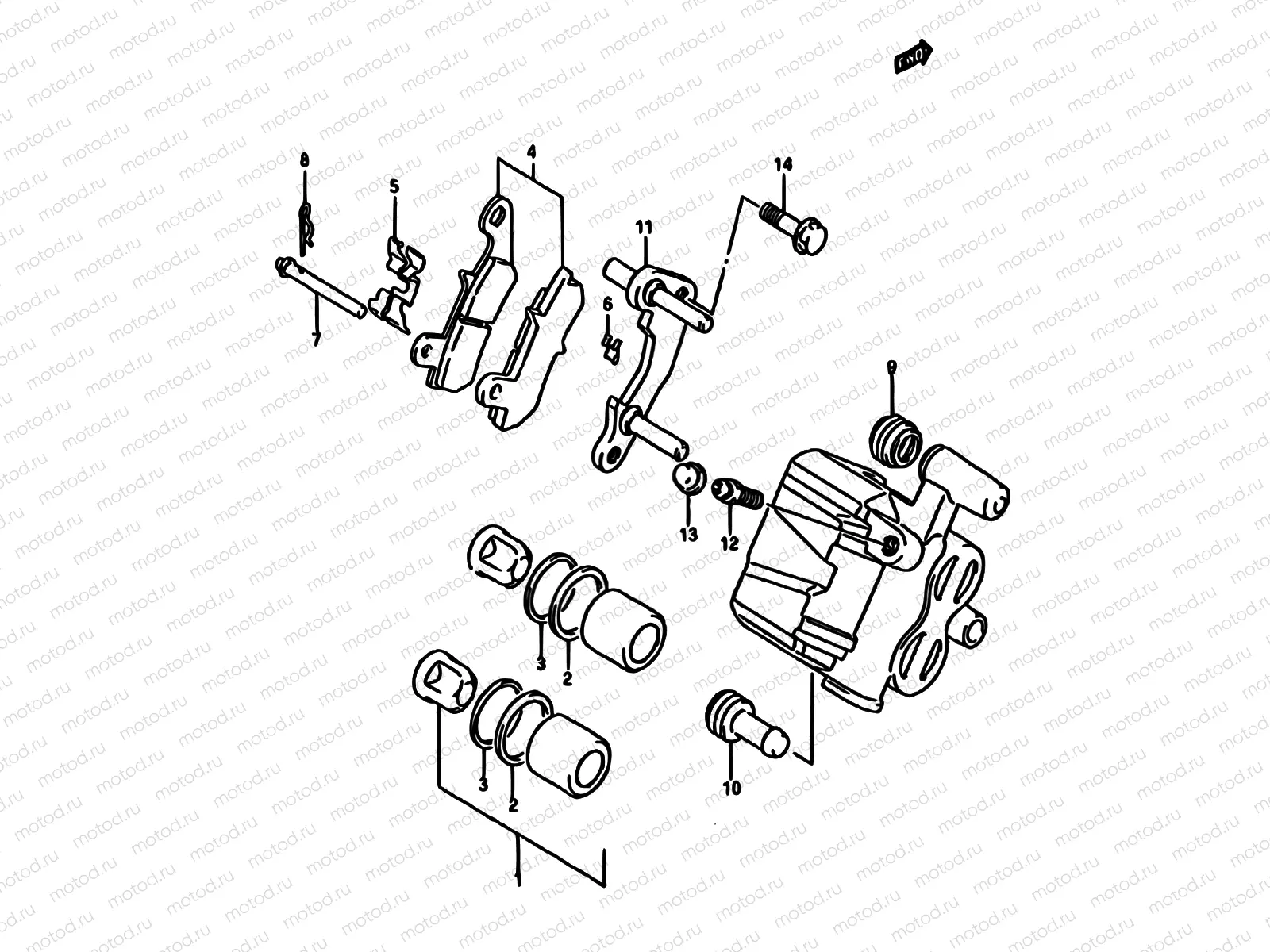 50 - REAR CALIPER (MODEL K)