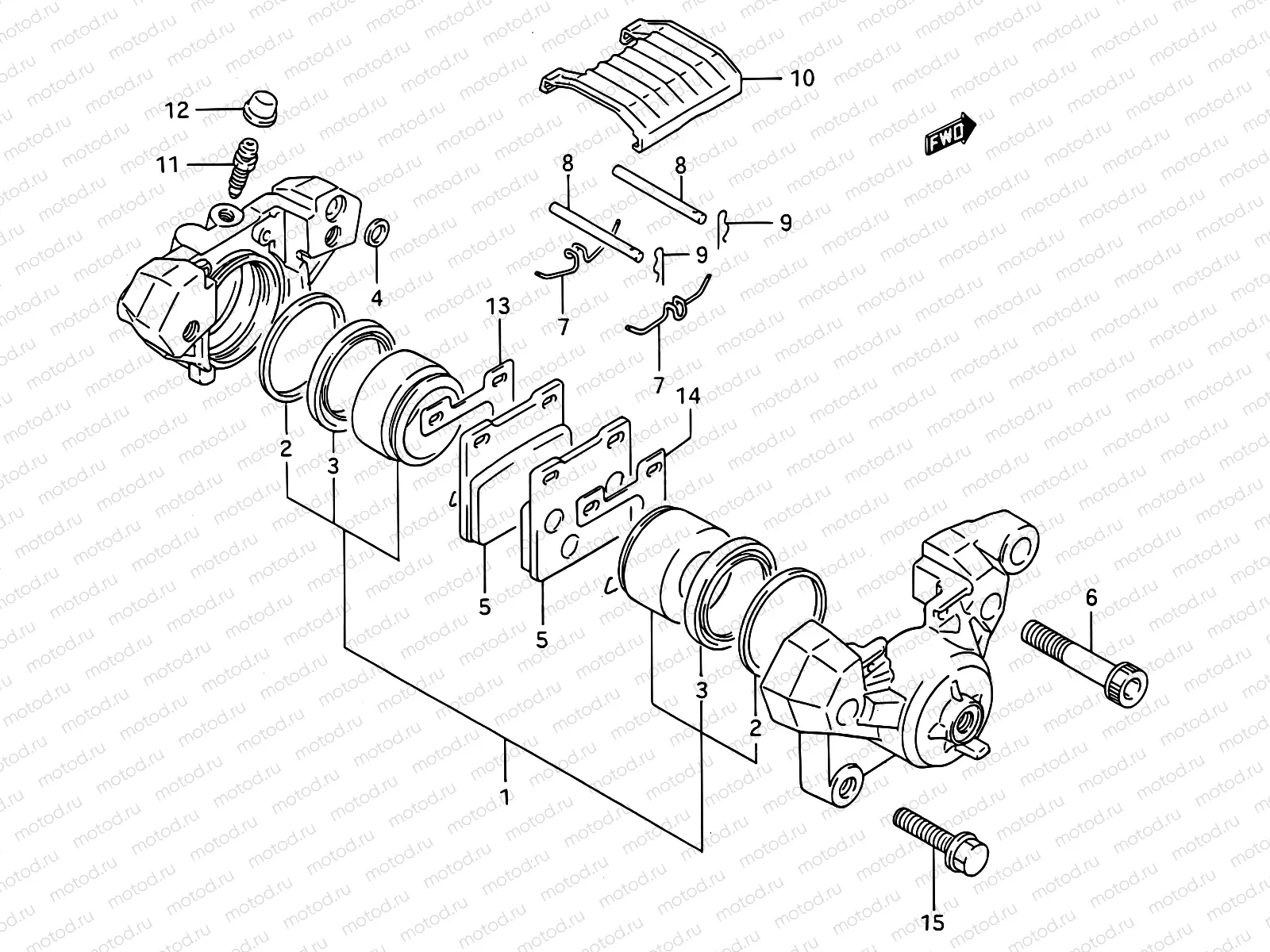 50 - REAR CALIPER (MODEL K/L/M/N)