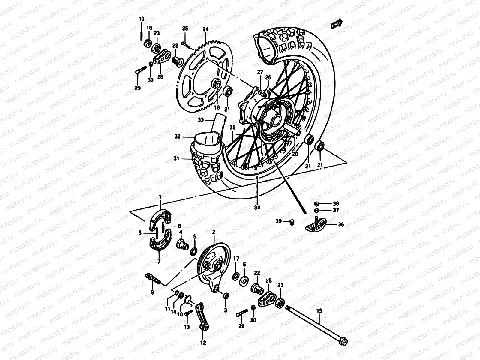 50 - REAR WHEEL (MODEL H)