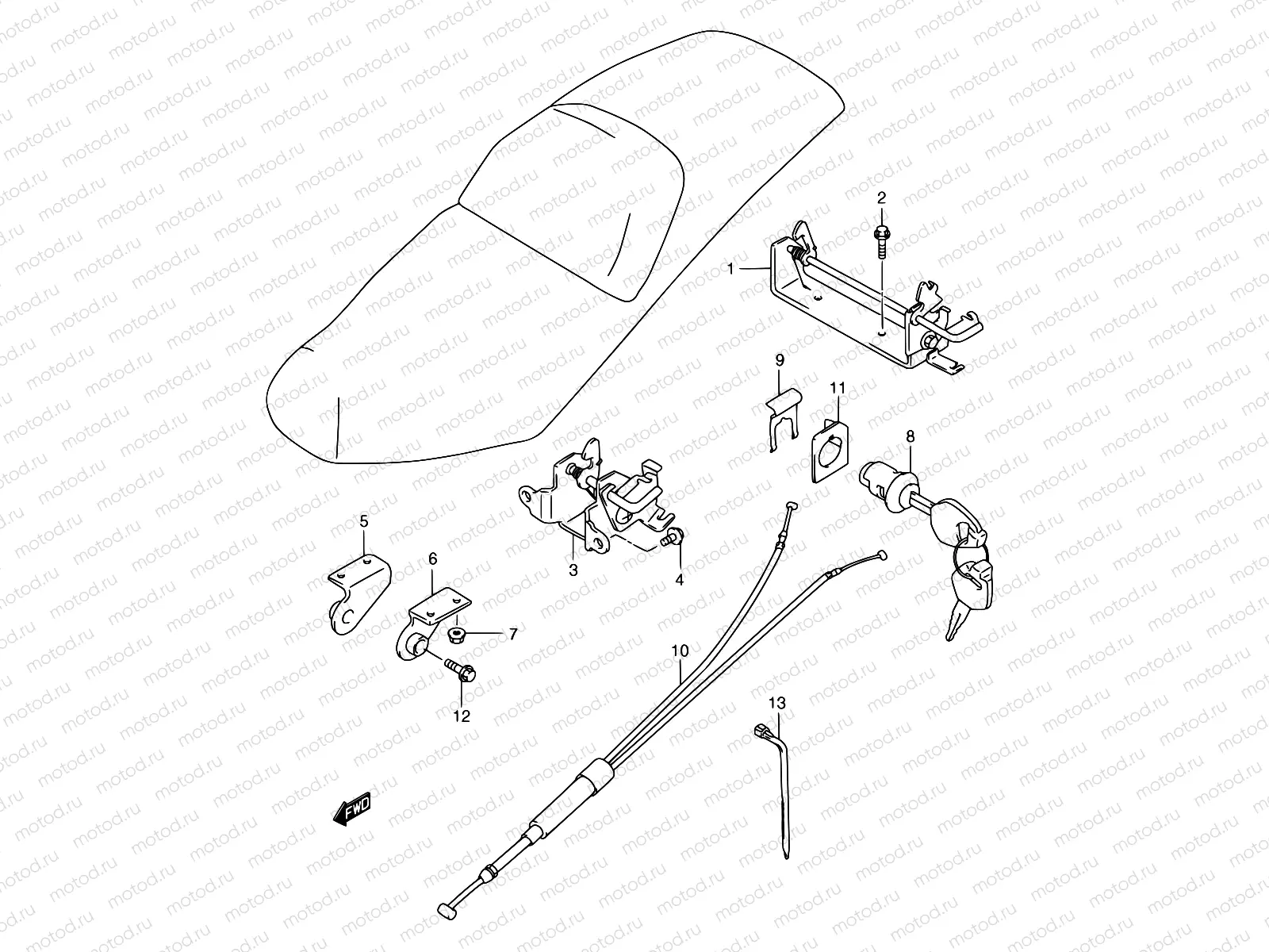 50 - SEAT SUPPORT BRACKET (SEE NOTE)