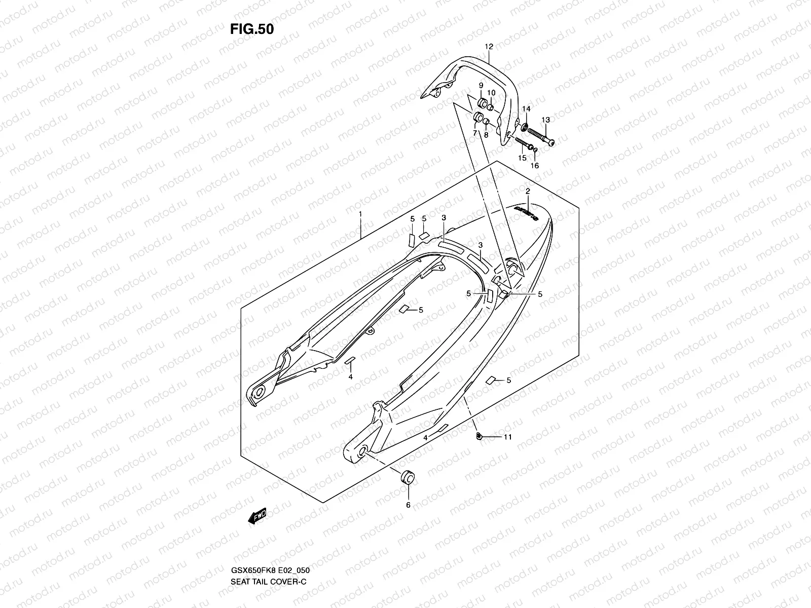 50 - SEAT TAIL COVER (MODEL K8:YAY)