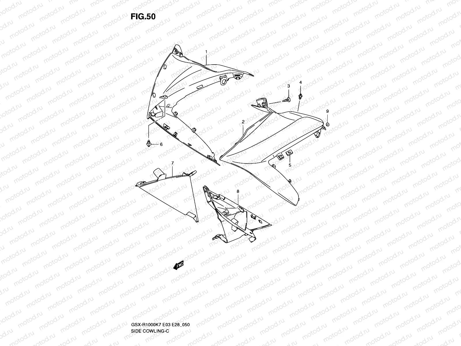 50 - SIDE COWLING (MODEL K7)