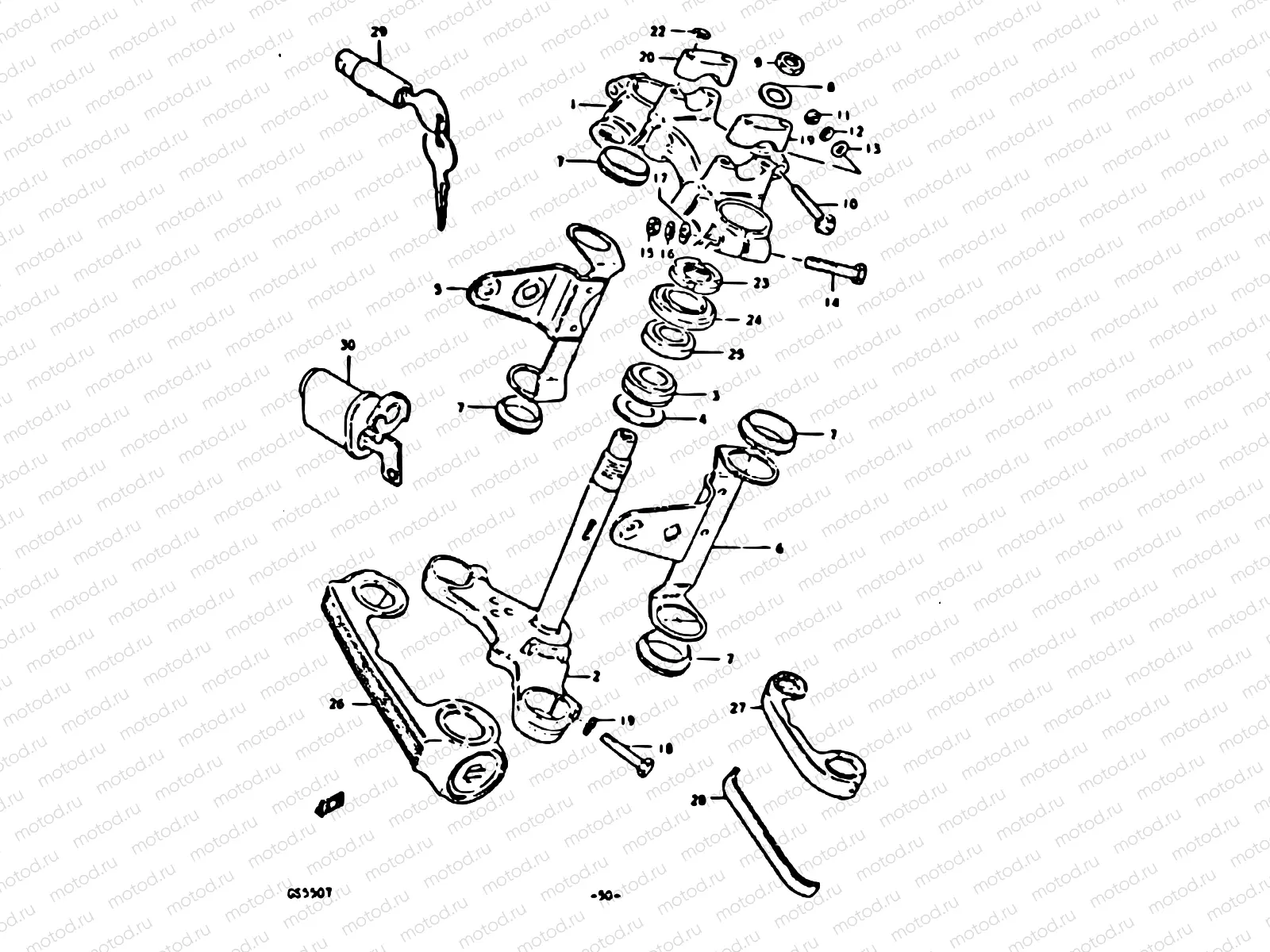 50 - STEERING STEM (E15, E22, E26)