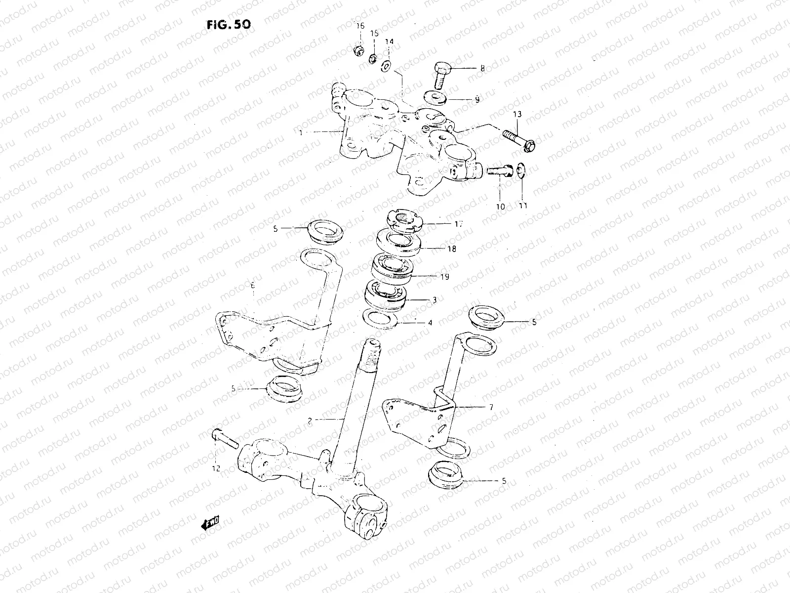 50 - STEERING STEM (GSX500EE/EF)