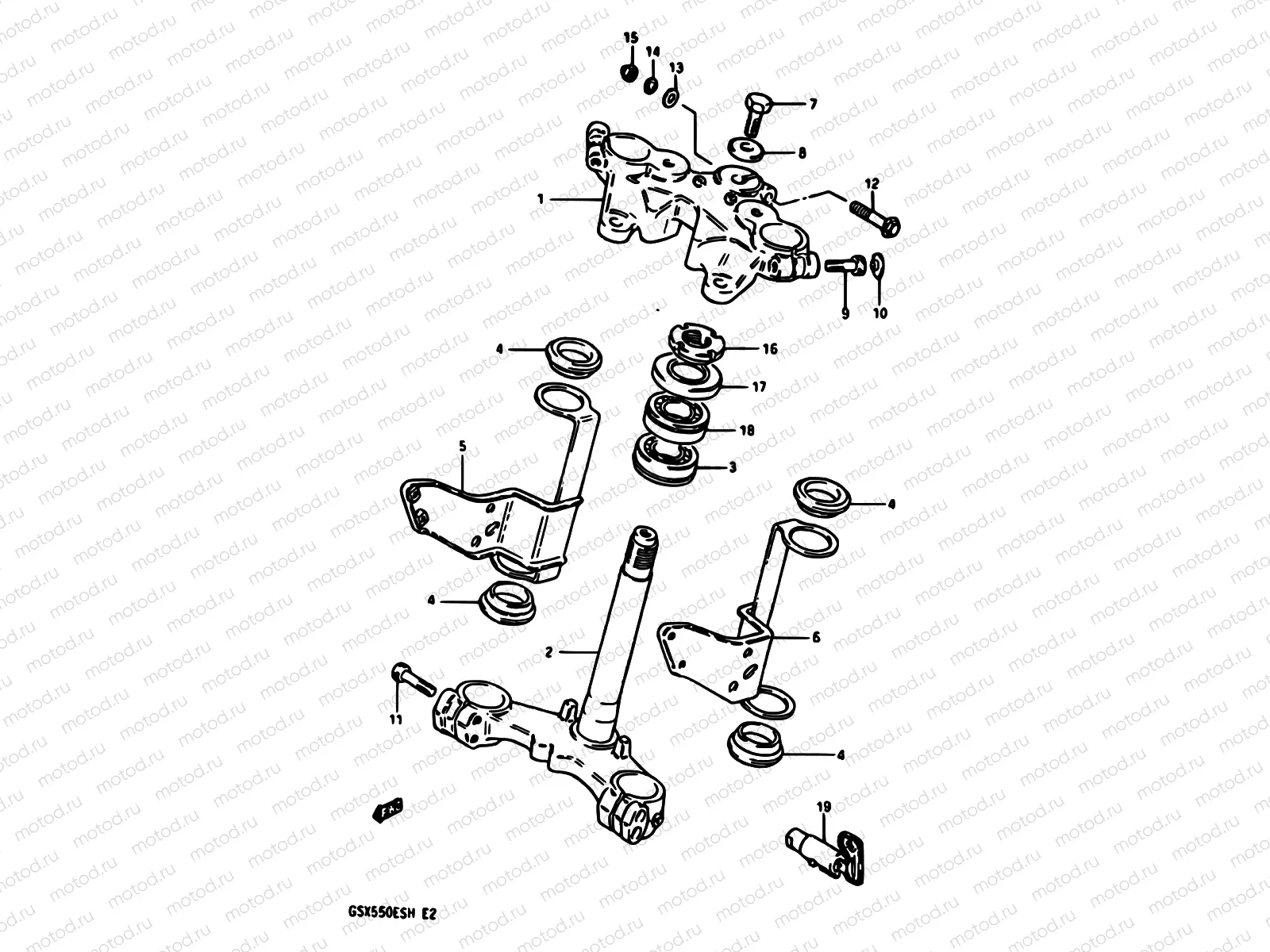 50 - STEERING STEM (GSX550EF/EUF/EG/EUG/EUH)