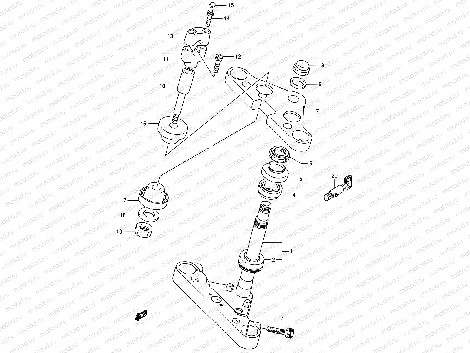 50 - STEERING STEM (MODEL K4)