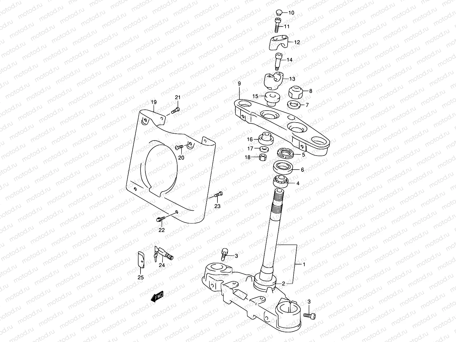 50 - STEERING STEM (MODEL W/X)