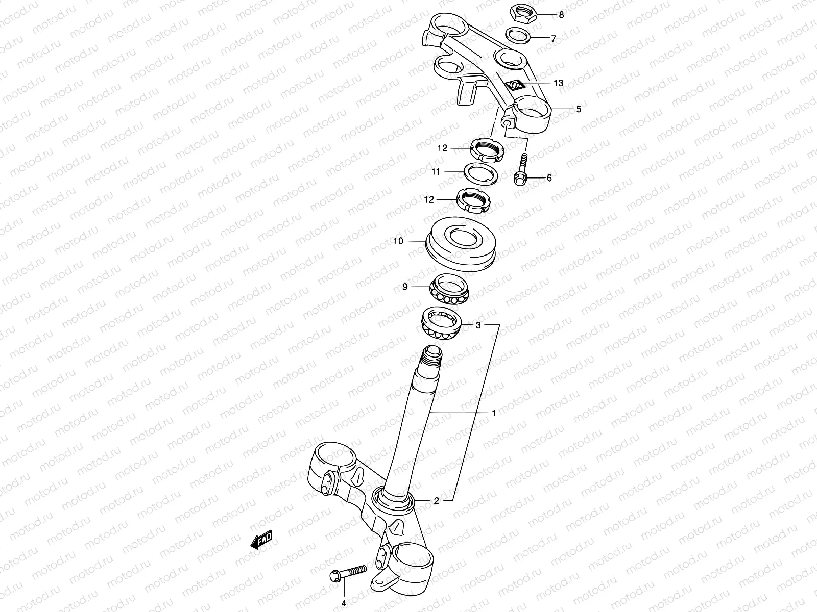 50 - STEERING STEM (SV1000S/S1/S2)