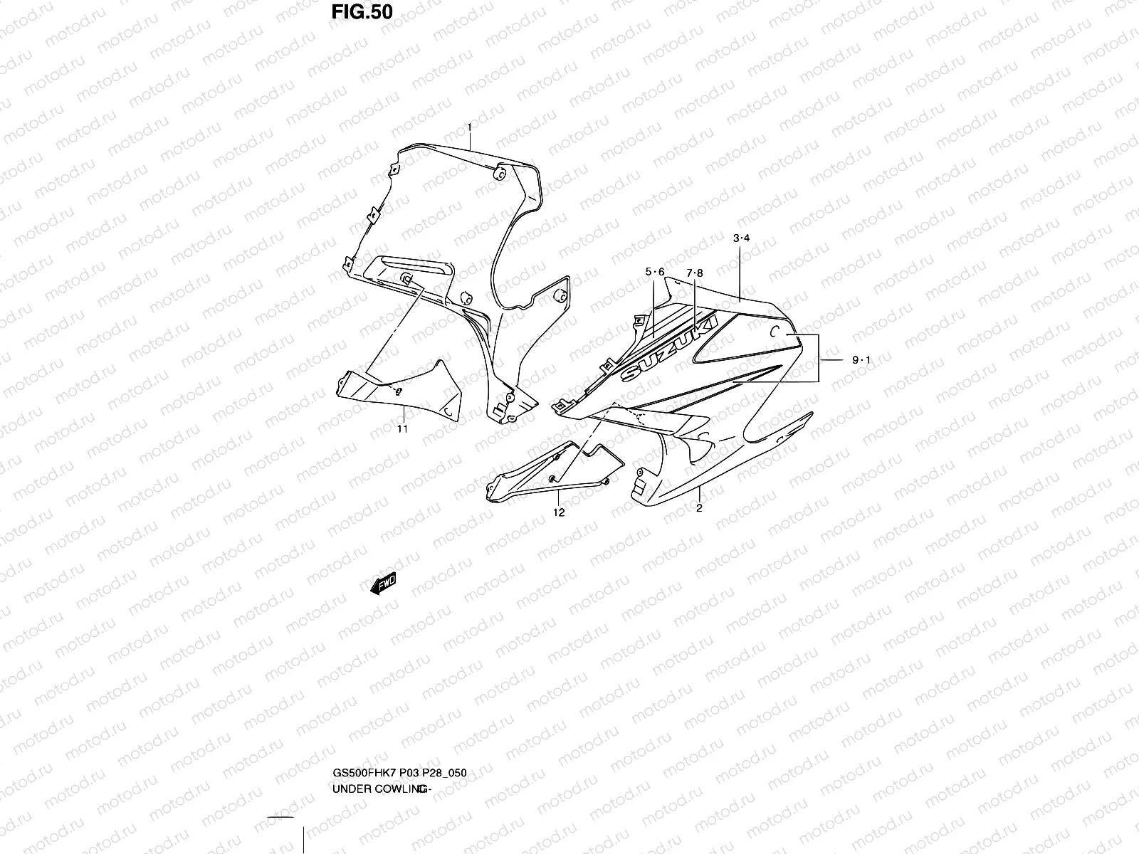 50 - UNDER COWLING  (GS500FHK7)