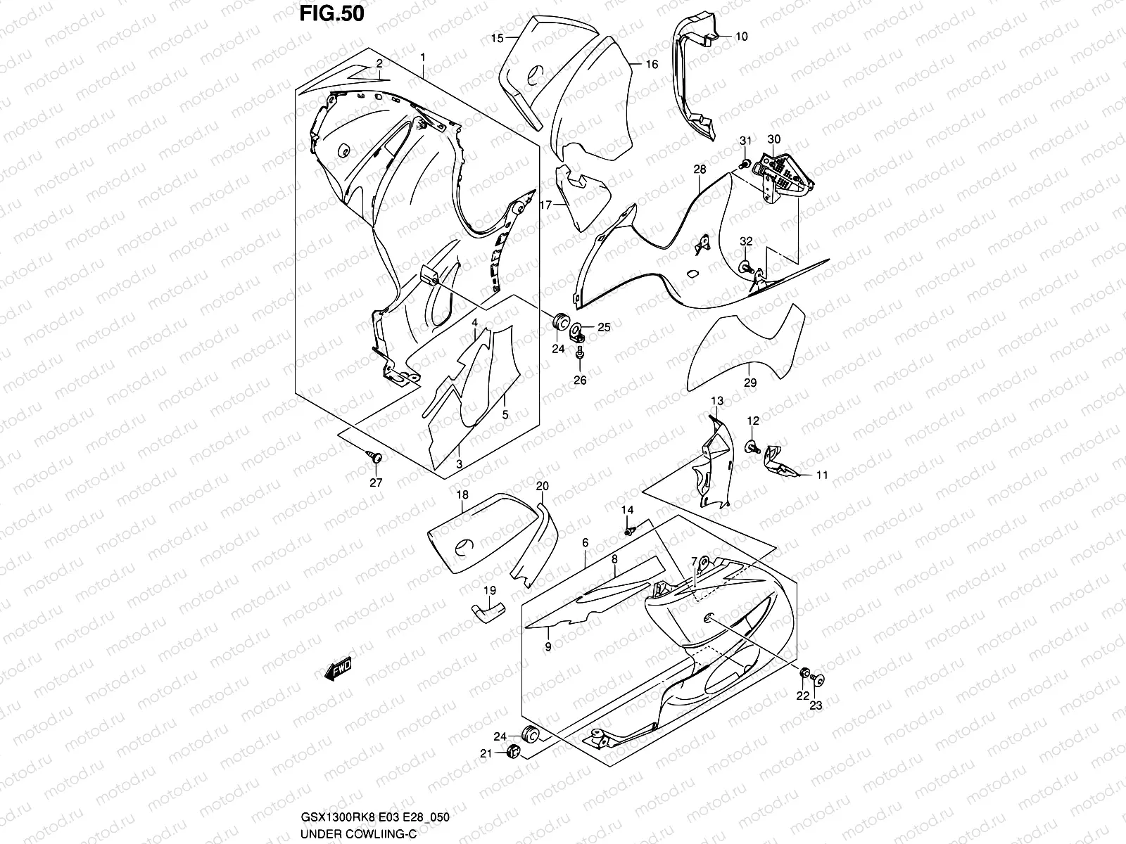 50 - UNDER COWLING (MODEL K8)