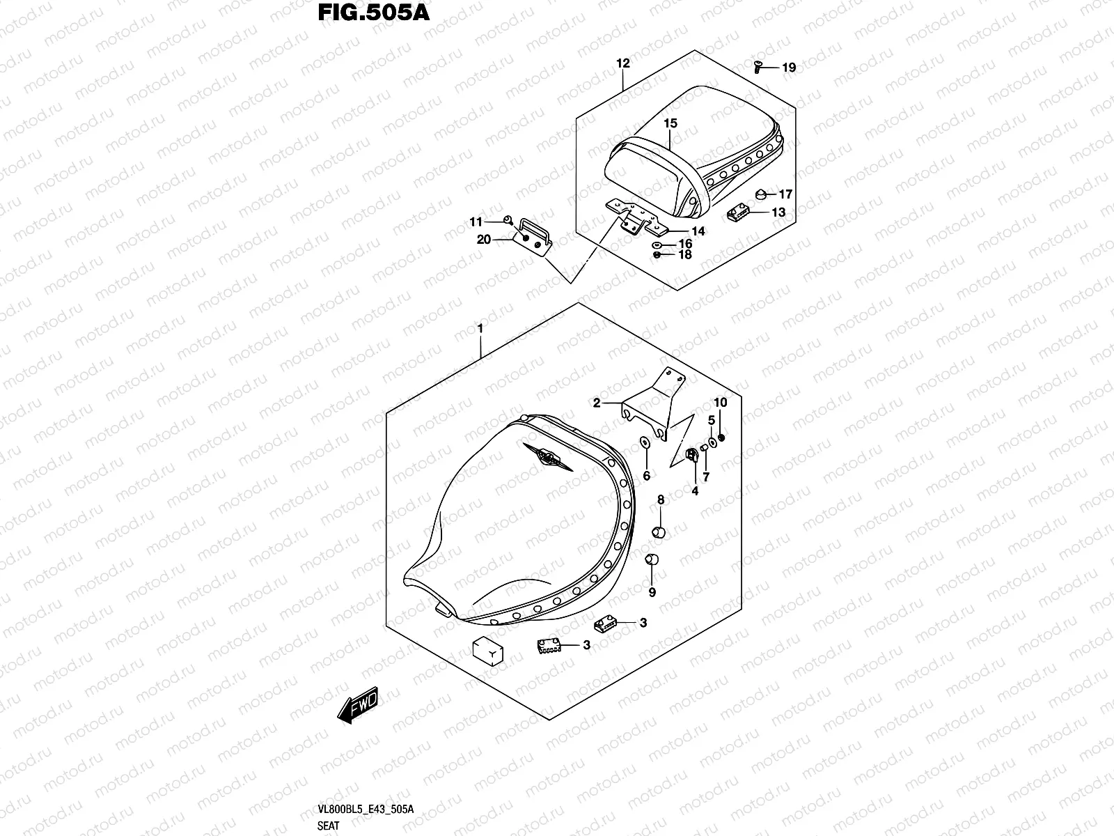 505A - SEAT (VL800TL5 E43)