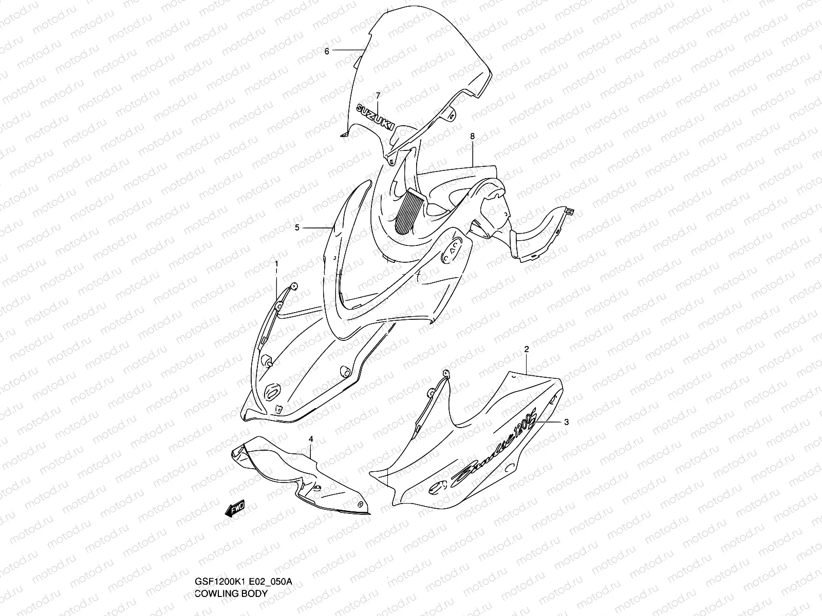 50A - COWLING BODY (GSF1200SK2)