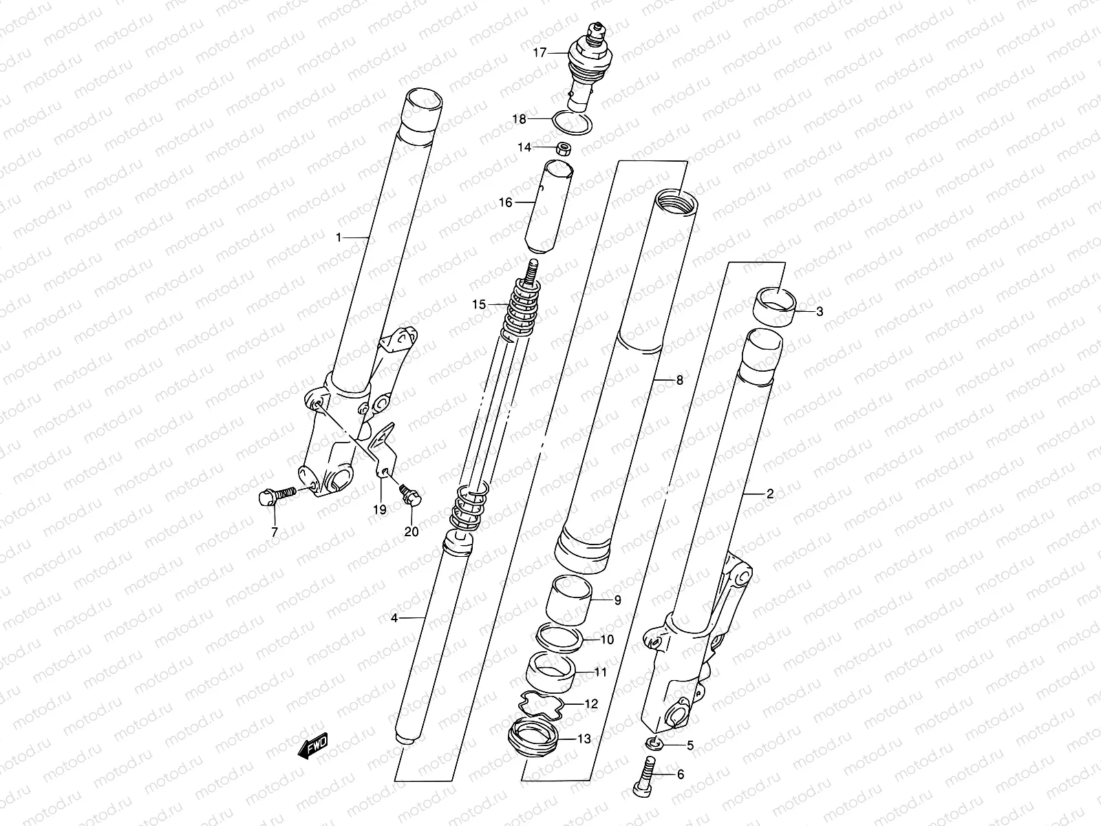 50A - FRONT DAMPER (MODEL S/T/V/W)