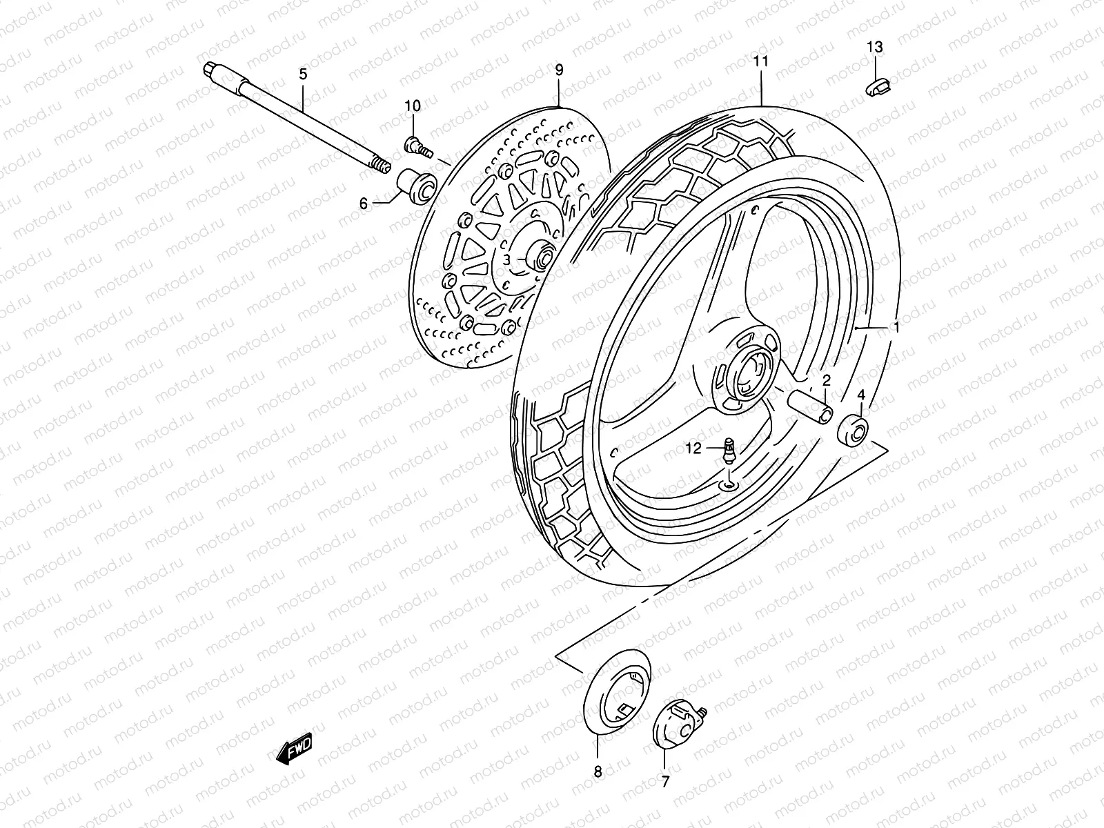 50A - FRONT WHEEL (SEE NOTE)