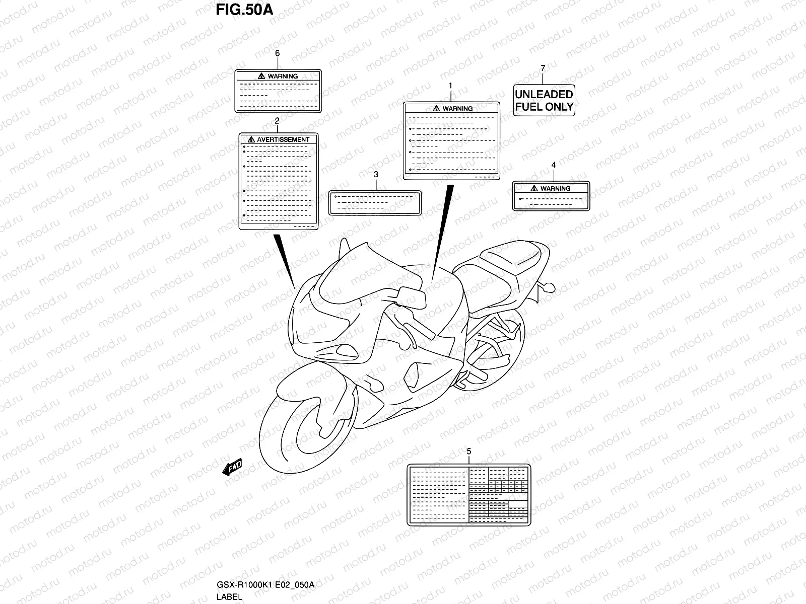 50A - LABEL (GSX-R1000K2)