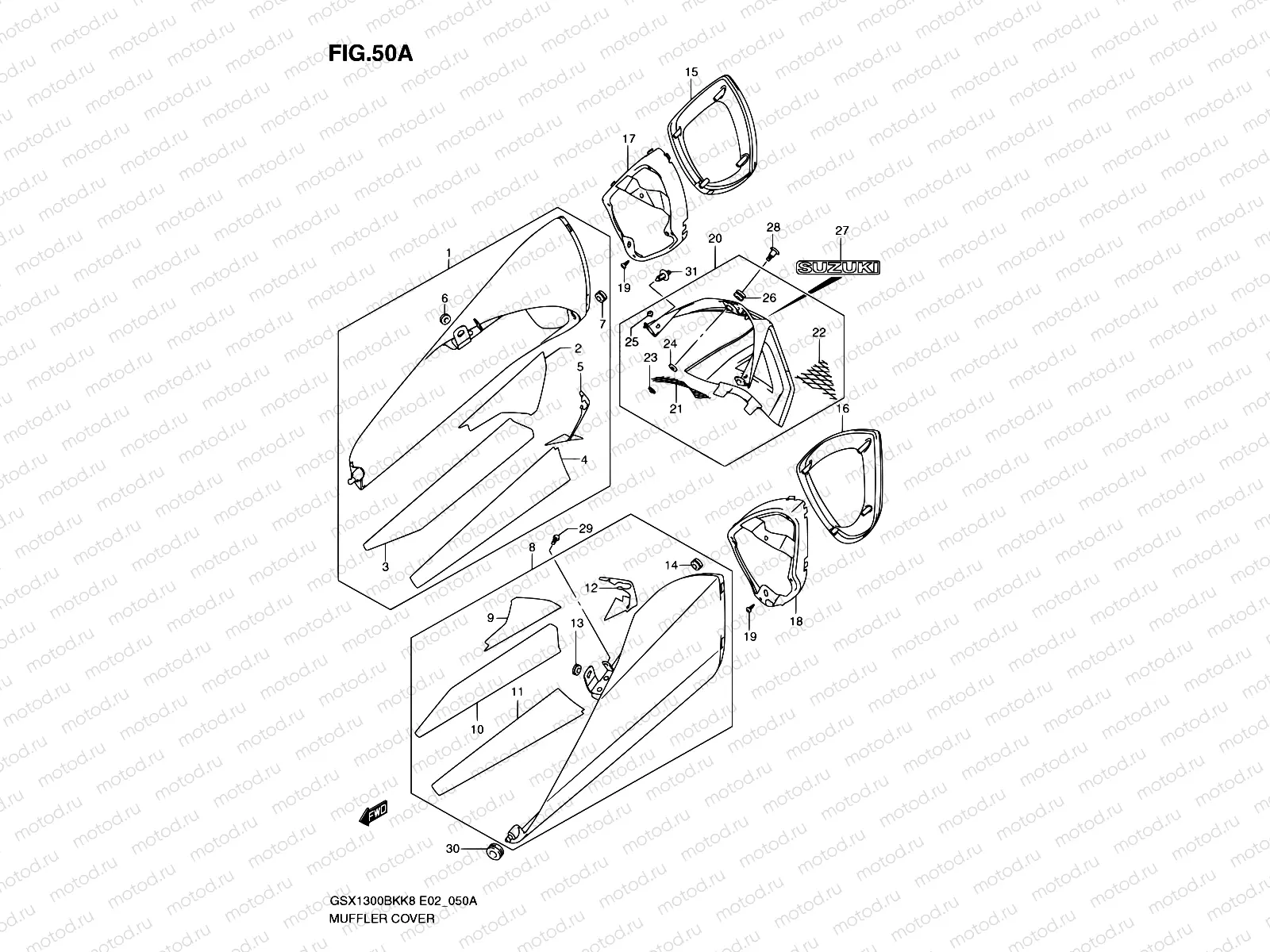 50A - MUFFLER COVER (MODEL L0)