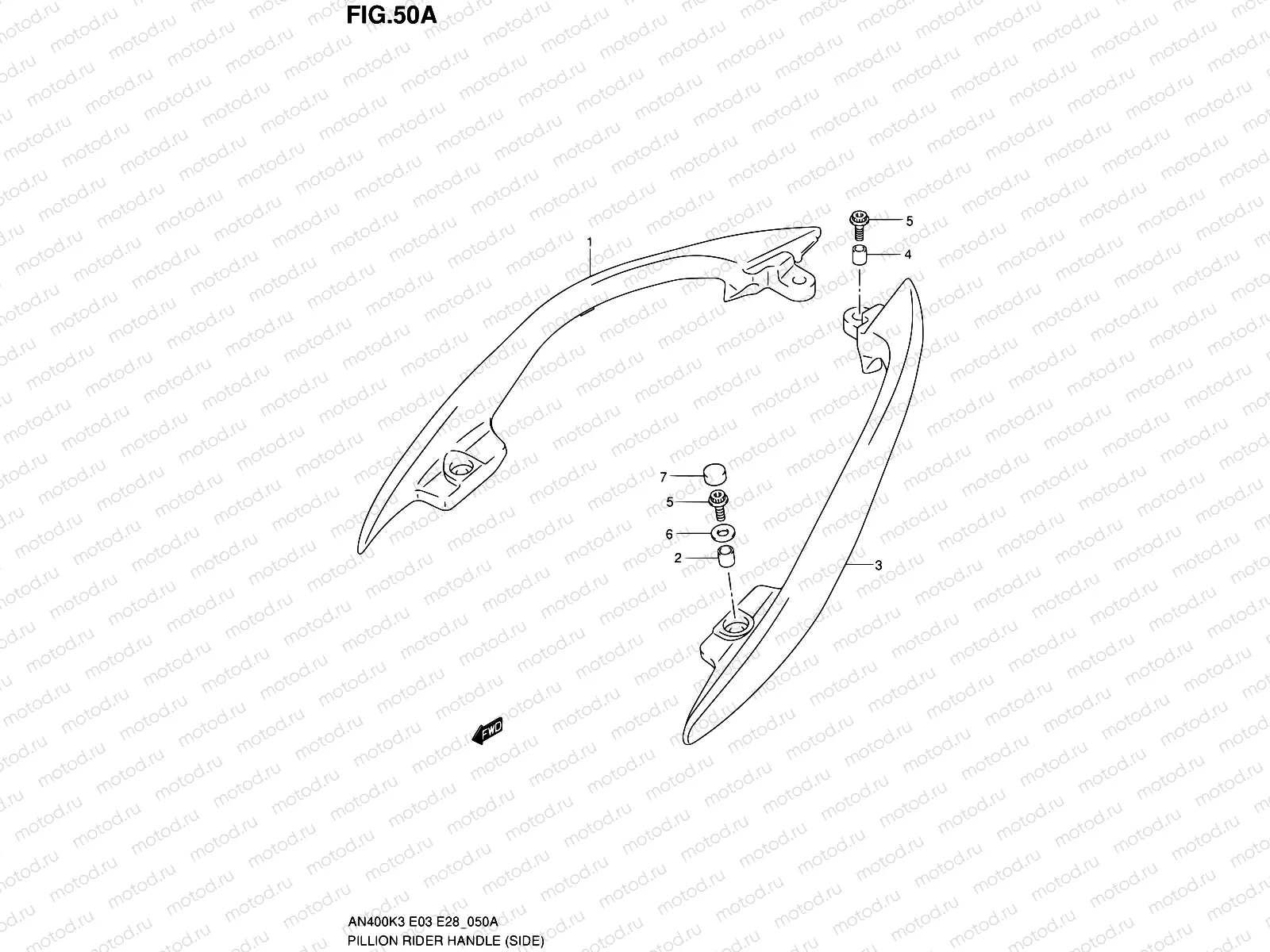 50A - PILLION RIDER HANDLE (SIDE)(MODEL K4)