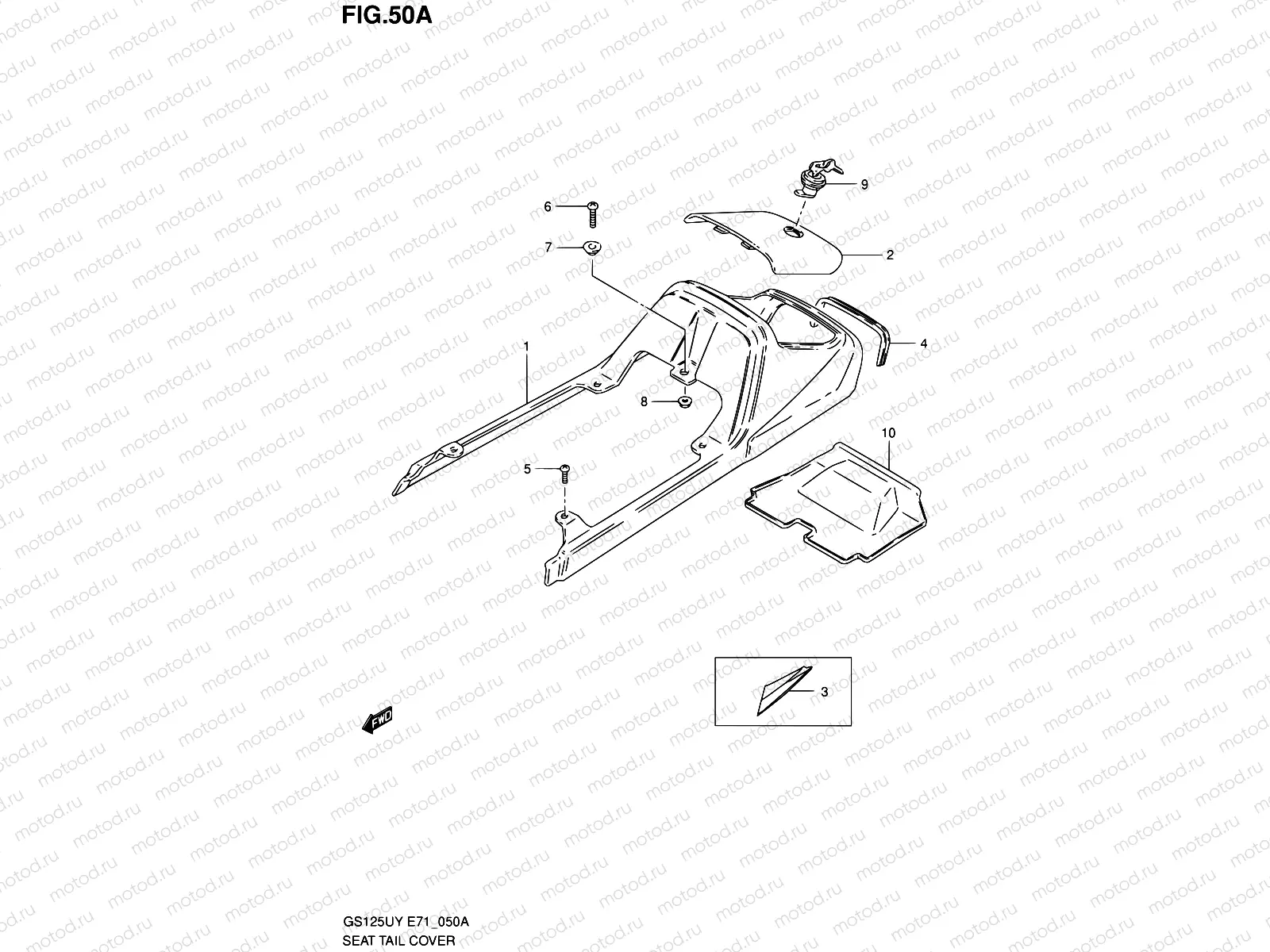 50A - SEAT TAIL COVER (MODEL Y/GS125SUK1 P91)