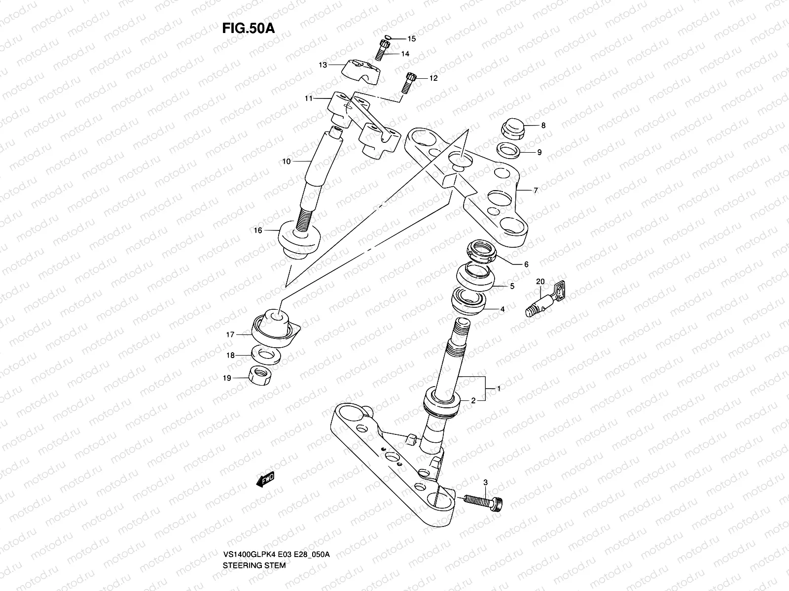 50A - STEERING STEM (MODEL K5/K6/K7/K8)