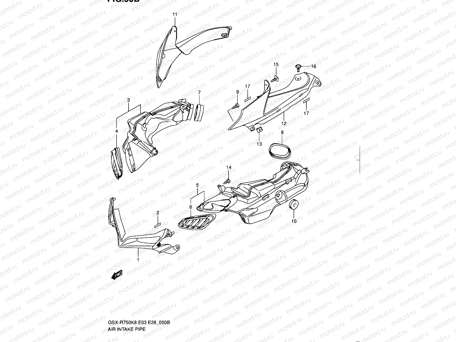 50B - AIR INTAKE PIPE (MODEL L0)